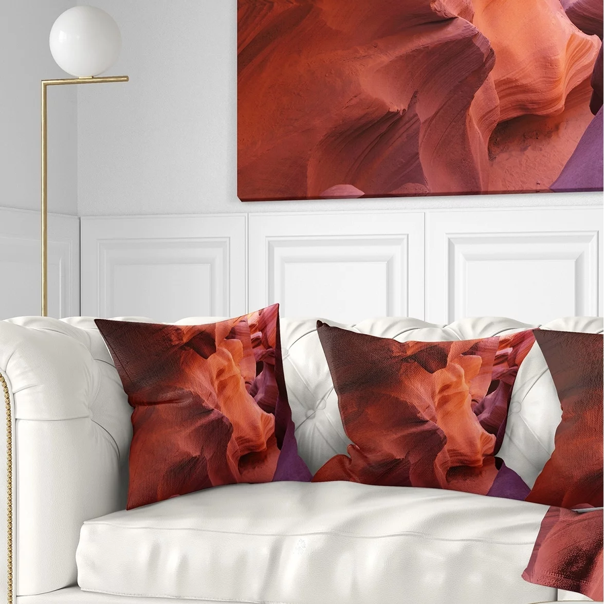 DESIGN ART Designart 'Antelope Canyon Magical Shades' Landscape Photography Throw Pillow 16 in. x 16 in. Small
