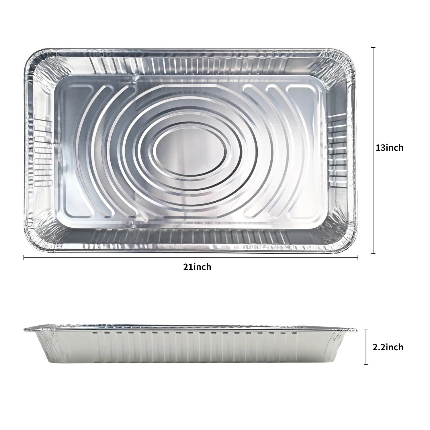 Full Size Large Aluminum Pans: FOUKUS 21x13 Deep Disposable Foil Pans, 15 Pack Baking Chafing Trays for Hotels, Restaurants, Caterers, Steam Table, Buffets & Bakeware