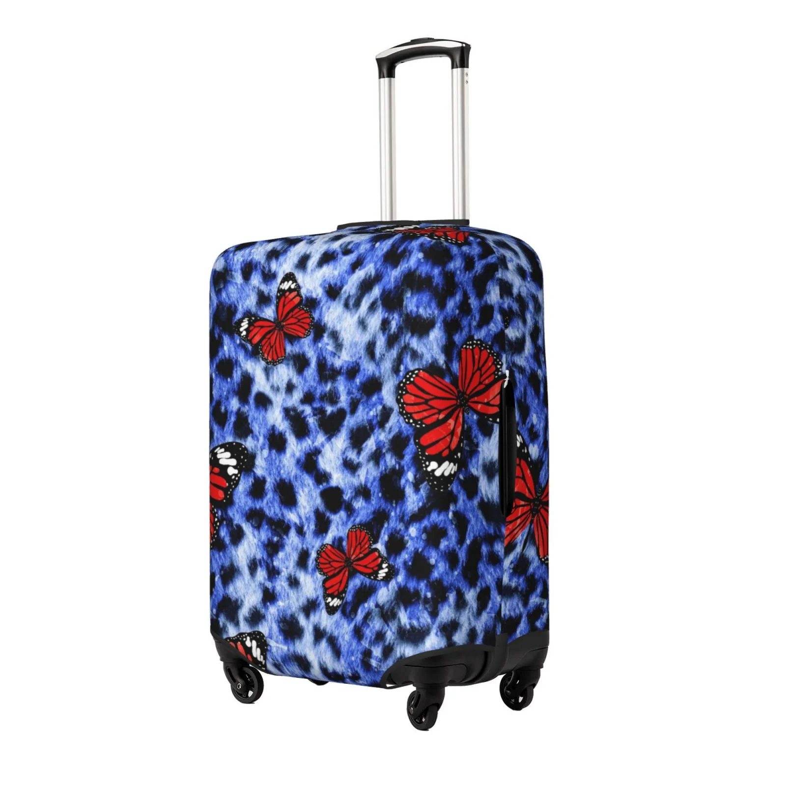 Easygdp Abstract Colorful Butterflies Print Elastic and Washable Suitcase Protective Cover with Hidden Zipper Fits 18-32 inch Luggage -Small