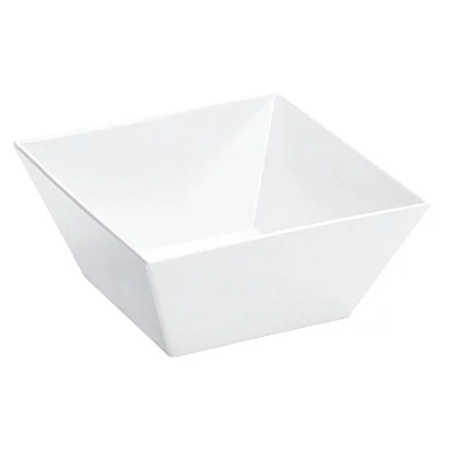 Cal Mil SR262 Medium Square Melamine Bowl - White