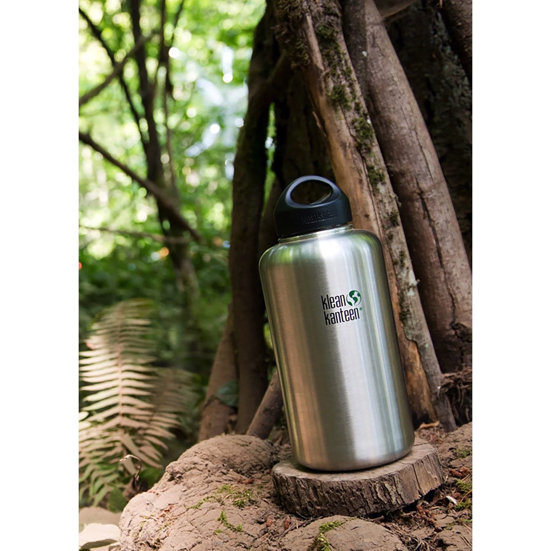 Klean Kanteen Wide Mouth Double Wall Insulated Water Bottle with Loop Cap