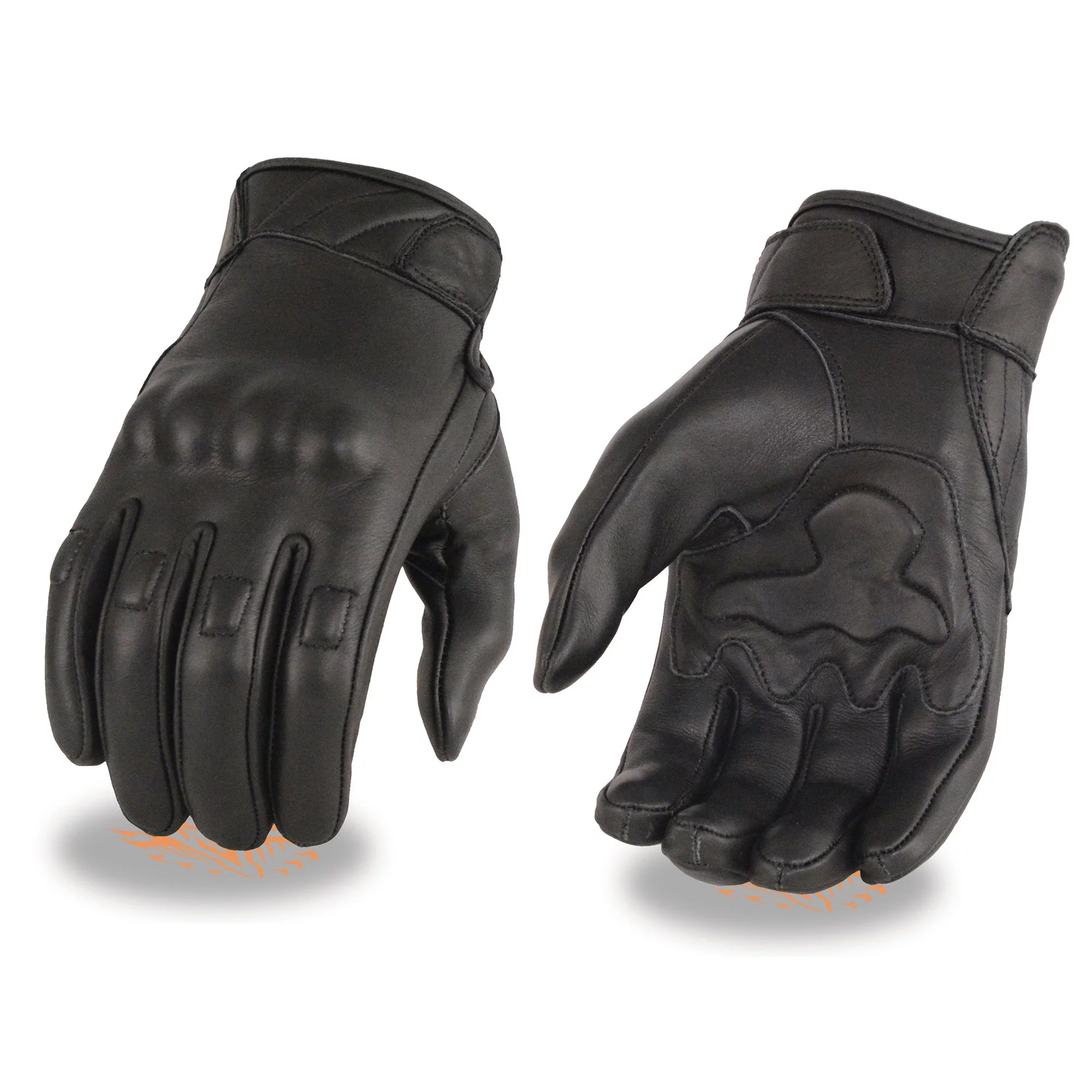 Milwaukee Leather MG7501 Men's Black Leather i-Touch Screen Compatible Gel Palm Motorcycle Gloves W/ Protective Knuckle X-Small