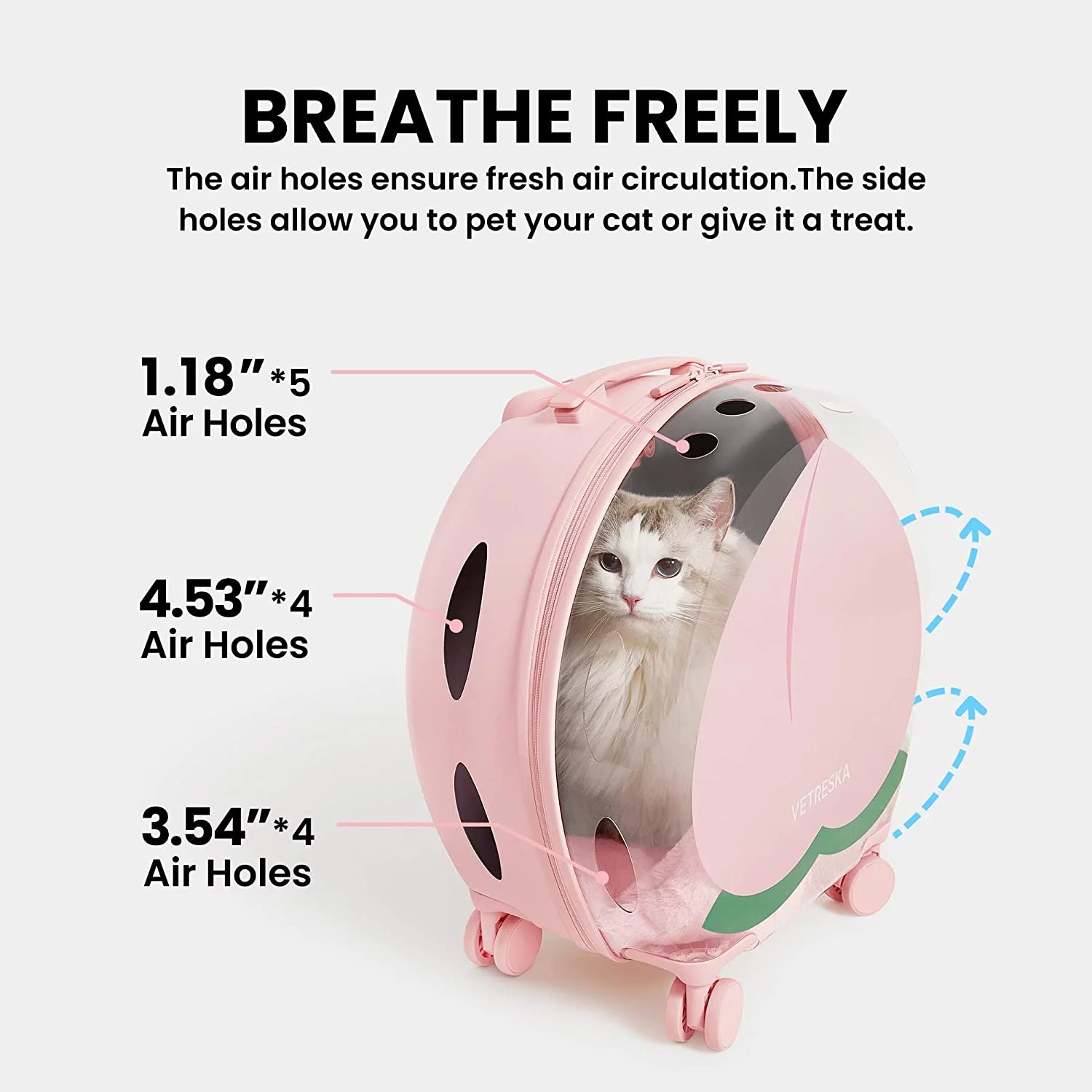 Pet Transport Luggage with Wheels and Telescopic Handle, Pet Travel Carrier for Small & Medium Dogs/Cats