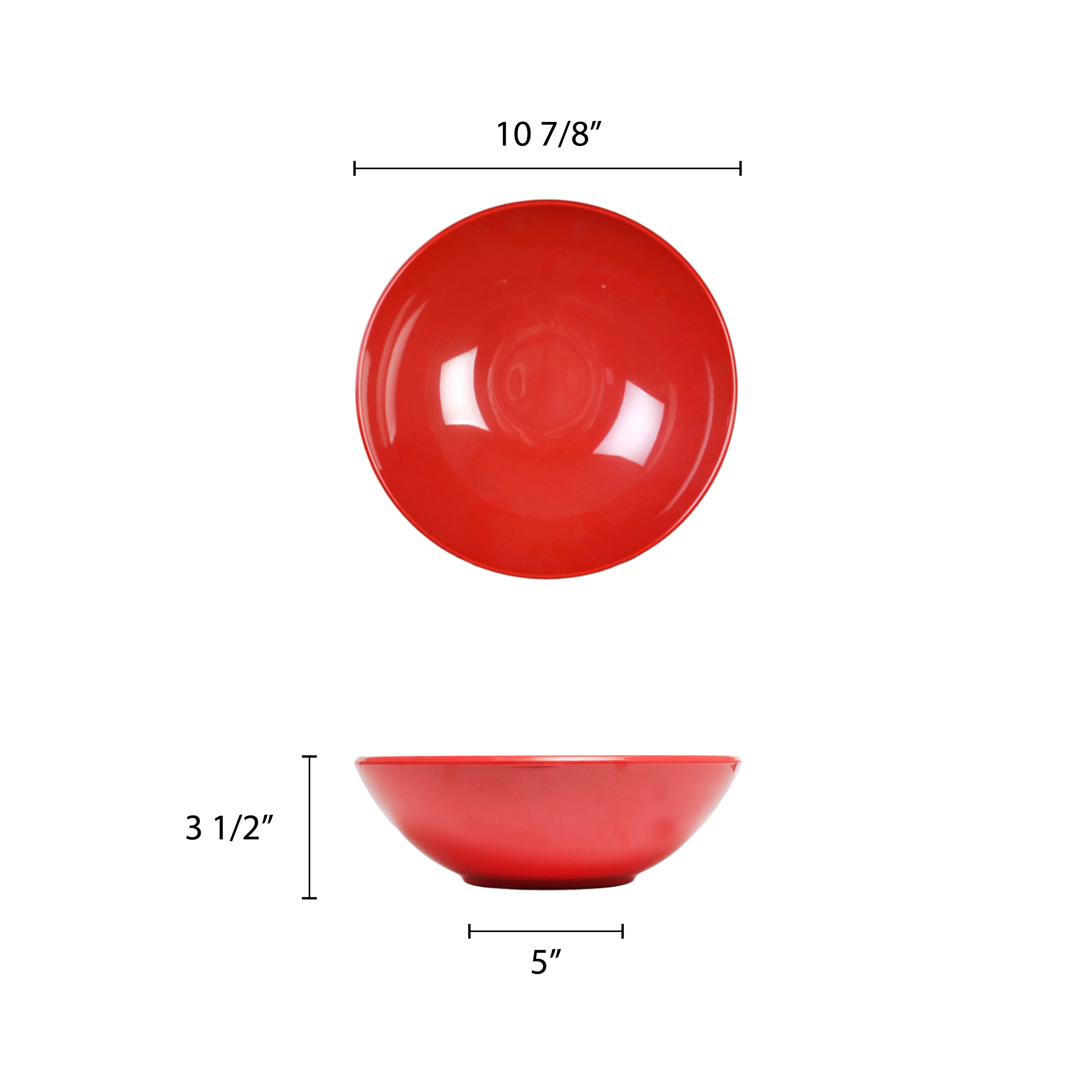 Excellante Passion Red Melamine Dinnerware Collection 10.75 X 10.75 Inch Bowl, 3.50 Inch Deep - 92 Oz, Comes in Each