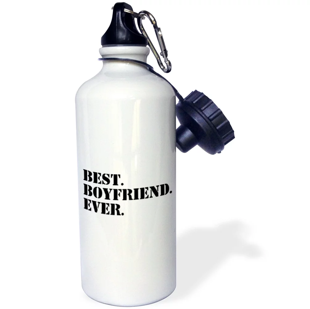 3dRose Best Boyfriend Ever - fun romantic love and dating gifts for him - for anniversary or Valentines day, Sports Water Bottle, 21oz