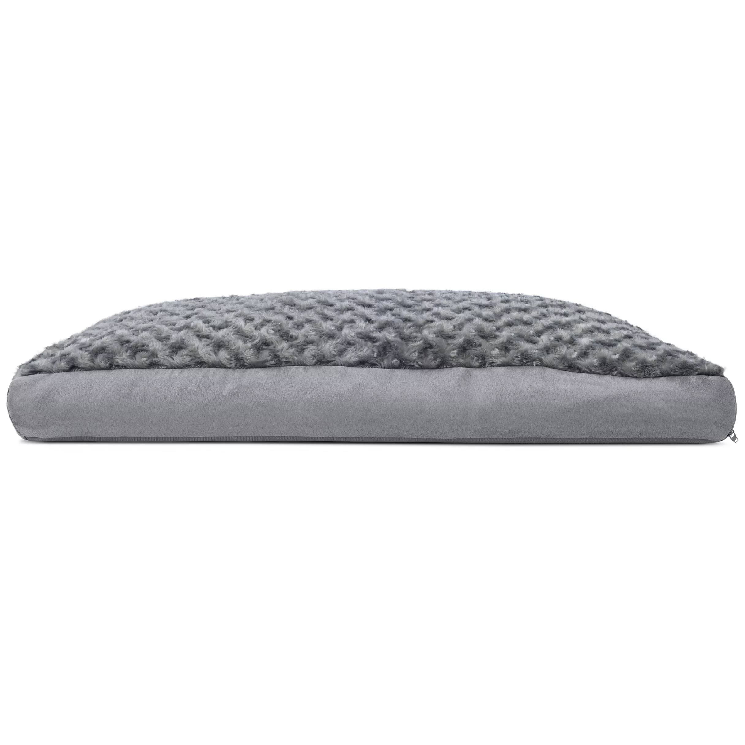 FurHaven Pet Products Ultra Plush Pillow Deluxe Mattress Pet Bed for Dogs & Cats - Gray, Medium
