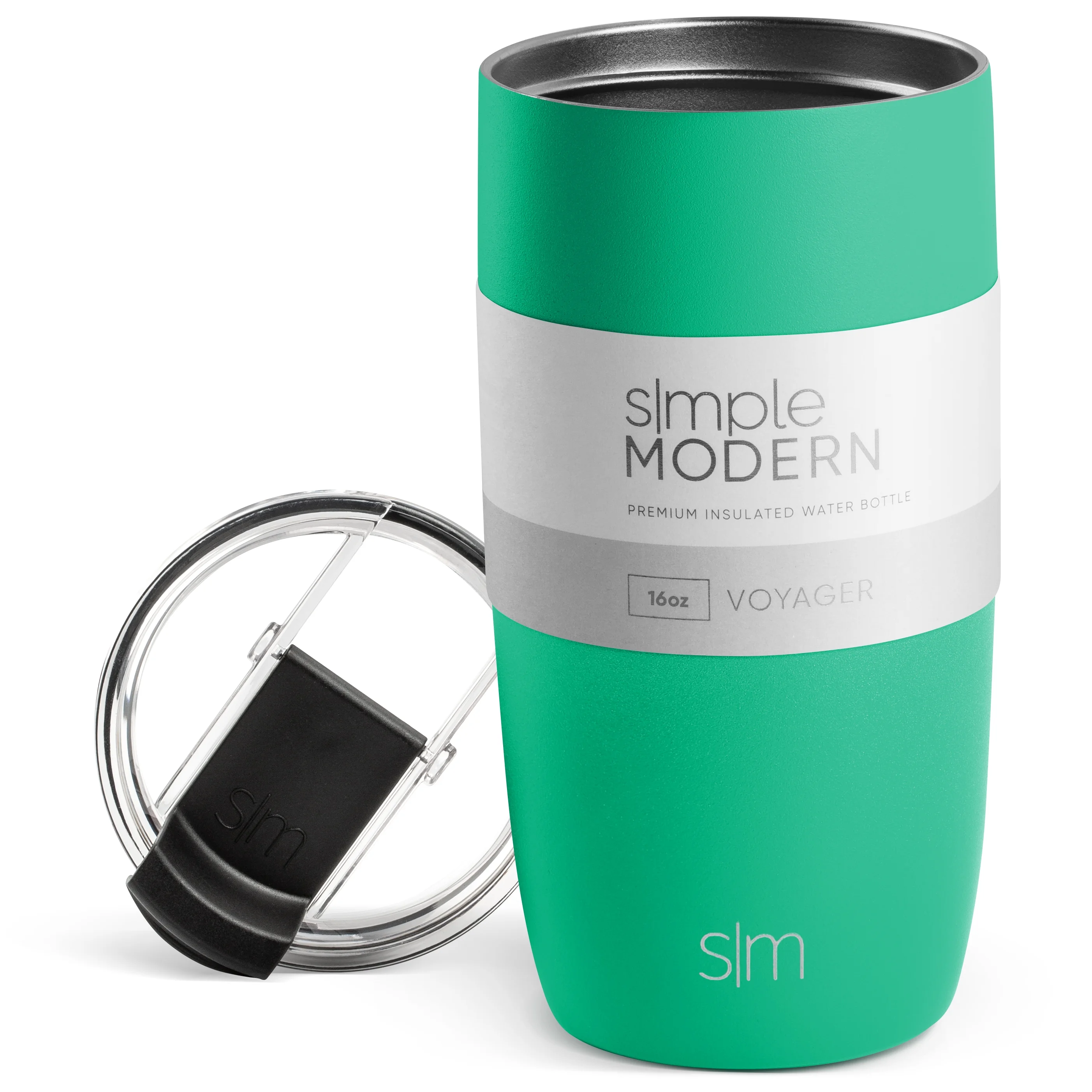 Simple Modern Stainless Steel Vacuum Insulated Voyager Tumbler with Flip Lid and Straws | 16 fl oz