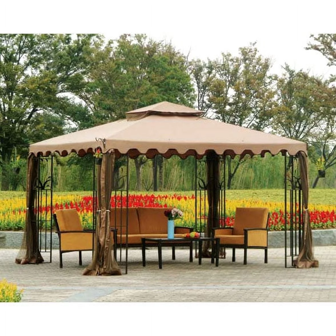 Garden Winds Replacement Canopy Top for Big Lots 10x12 Leaf Gazebo- “REPLACEMENT CANOPY TOP COVER ONLY - METAL FRAME NOT INCLUDED”