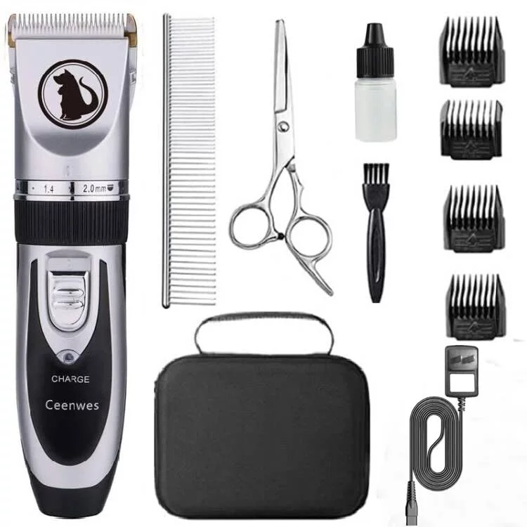 Dog Clippers Low Noise Cat Clippers Rechargeable Dog Trimmer Cordless Pet Grooming Tool Professional Dog Hair Trimmer with Comb Guides Scissors Nail Kits for Dogs Cats & Other