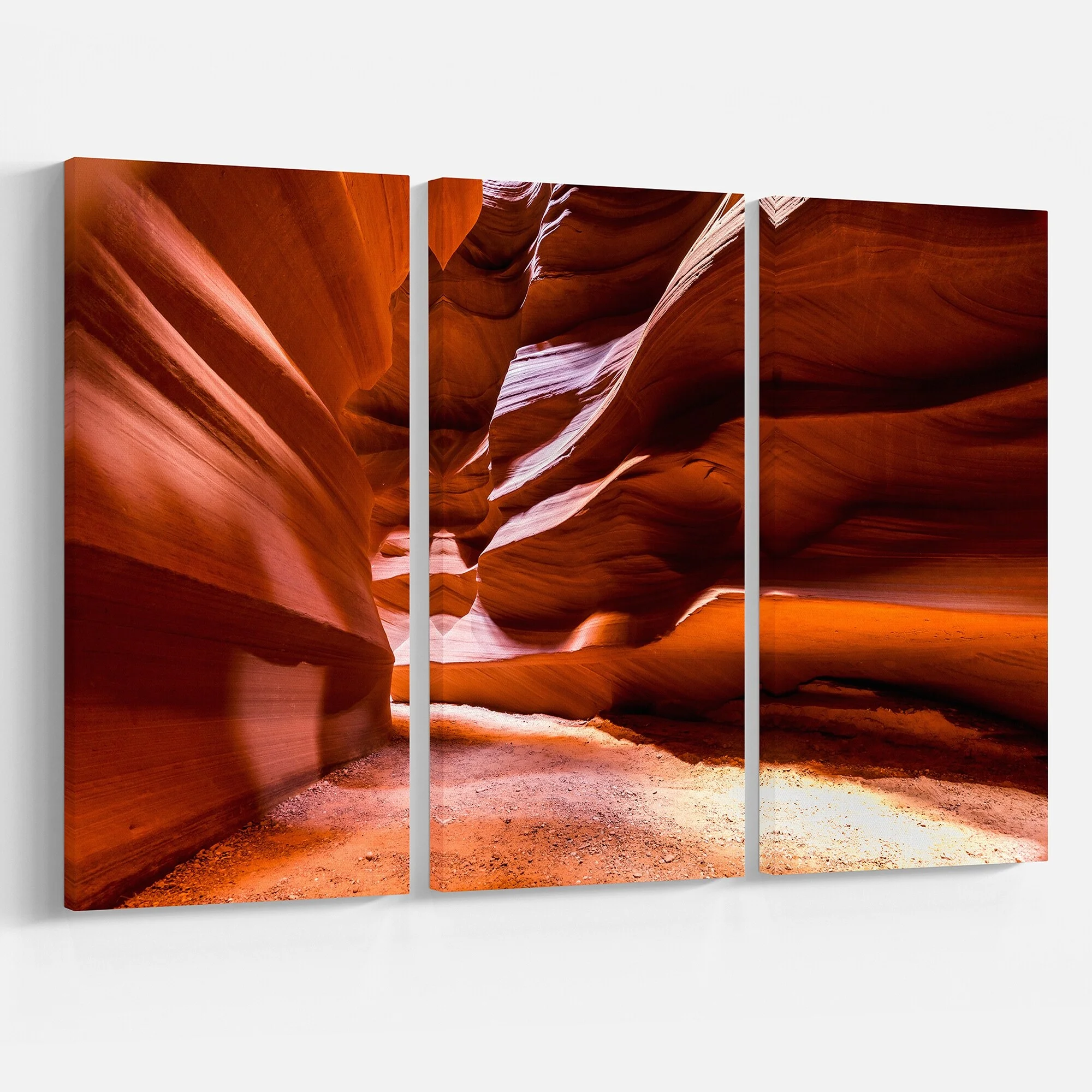 Design Art Breathtaking Antelope Canyon - 3 Piece Graphic Art on Wrapped Canvas Set