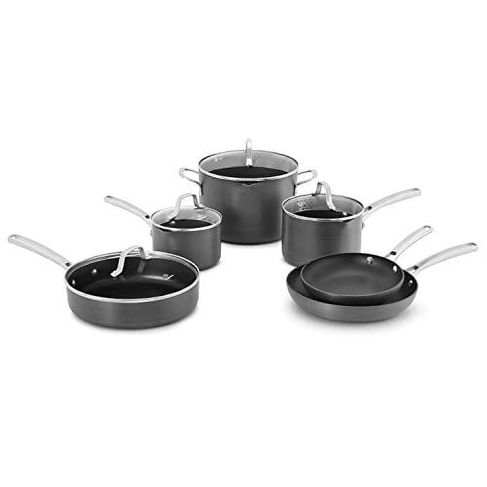 Calphalon Classic Hard-Anodized Nonstick Pots and Pans, 10-Piece Cookware Set (Used)
