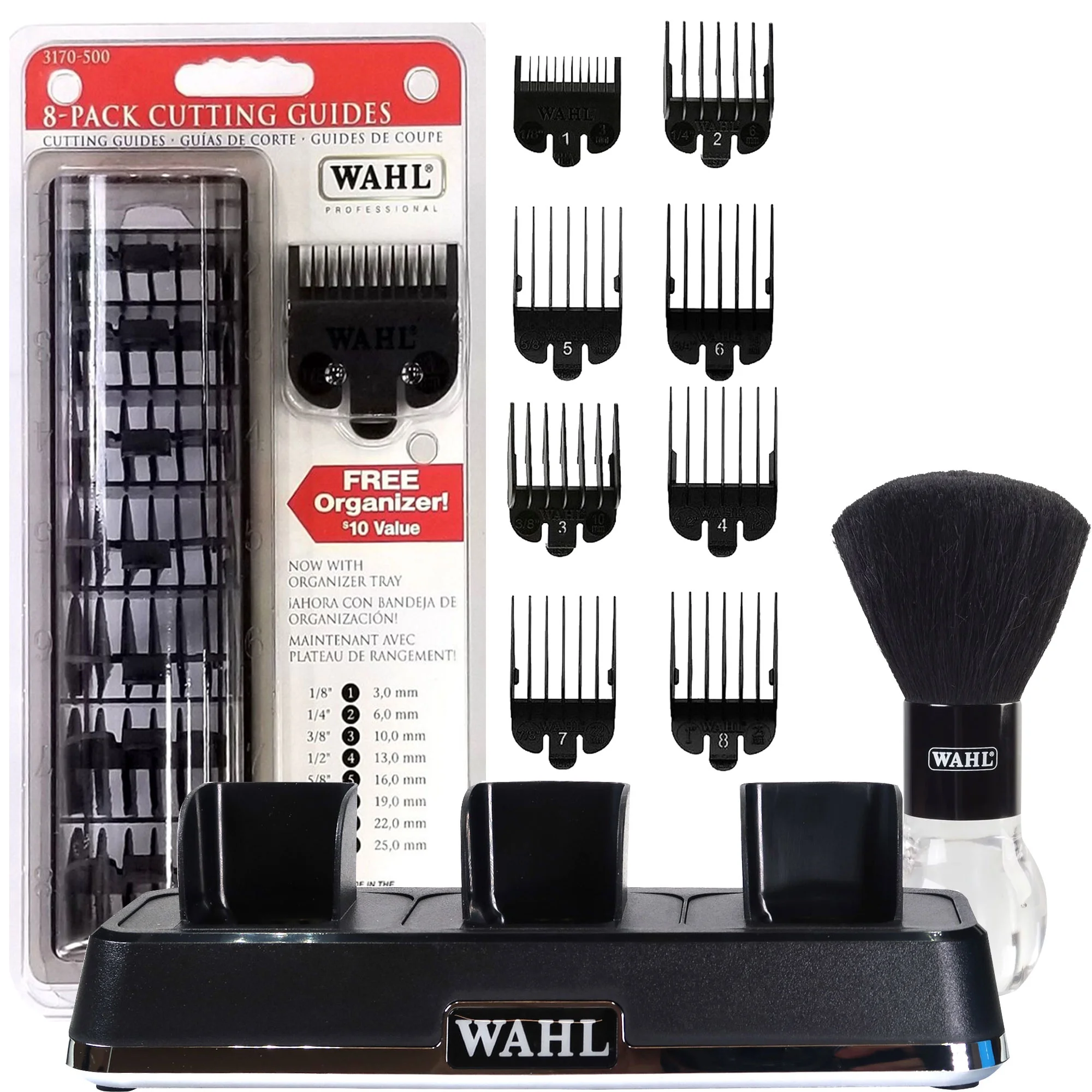 Wahl Power Station Multi-Charge #3023291 with 8 Pk Cutting Guide 3170-500 and Neck Duster