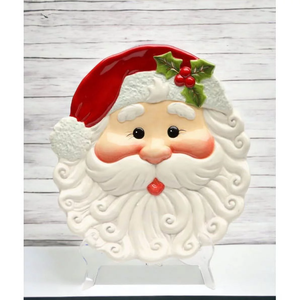 Christmas Hand Painted Ceramic Santa Claus Decor Plate Home Decor   Kitchen Decor Christmas Decor