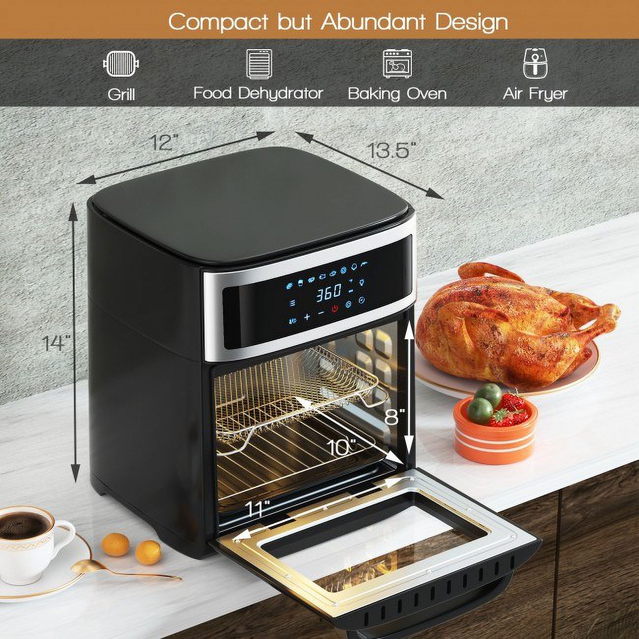 Versatile 13.7 Quart Air Oven with Touch Screen - Cook with Ease