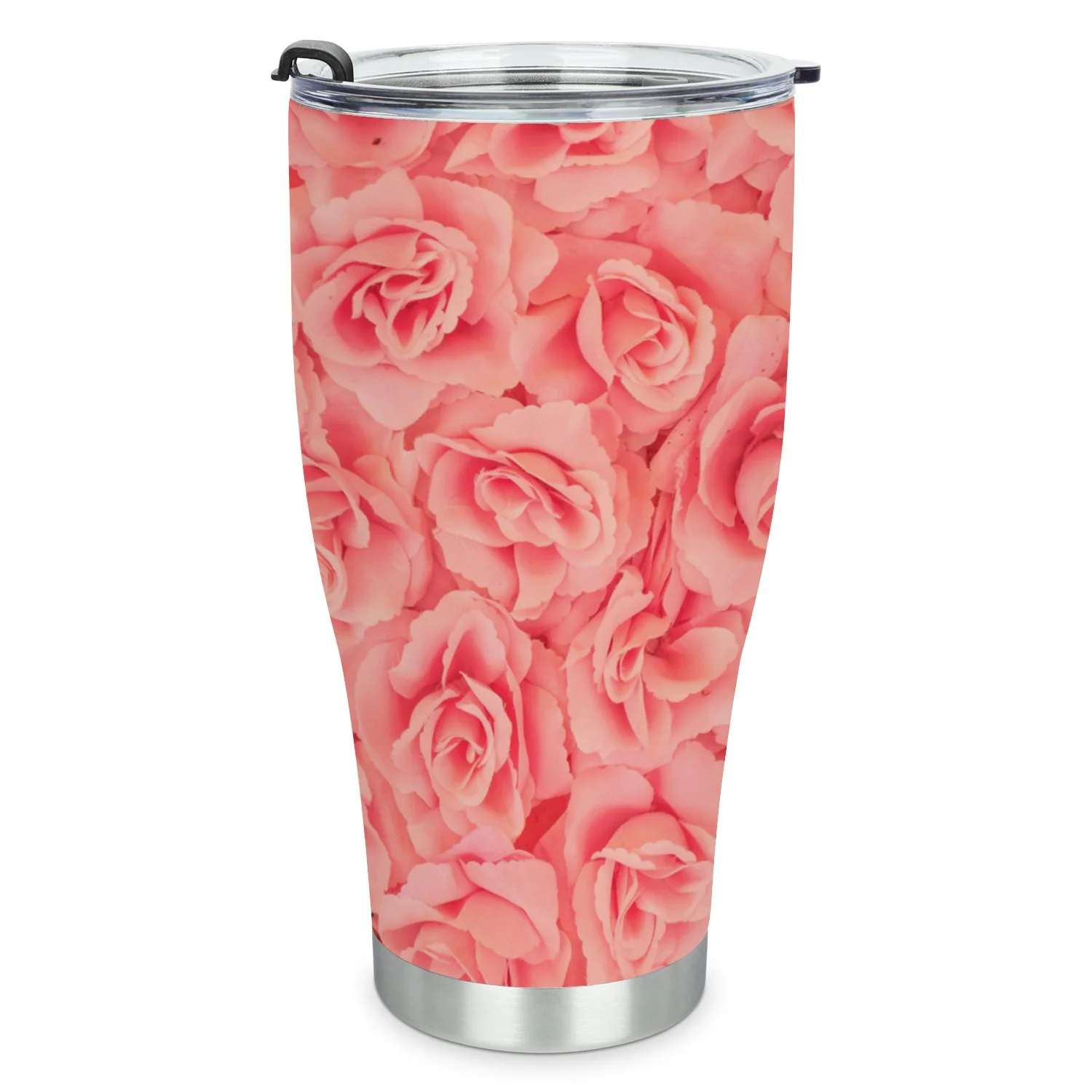 Hidove Stainless Steel Tumbler, Roses Background 30oz Leak Proof & Stainless Steel Bottle for Hot & Cold Drinks - Coffee Travel Mug, Water Metal Canteen, Thermal Cup