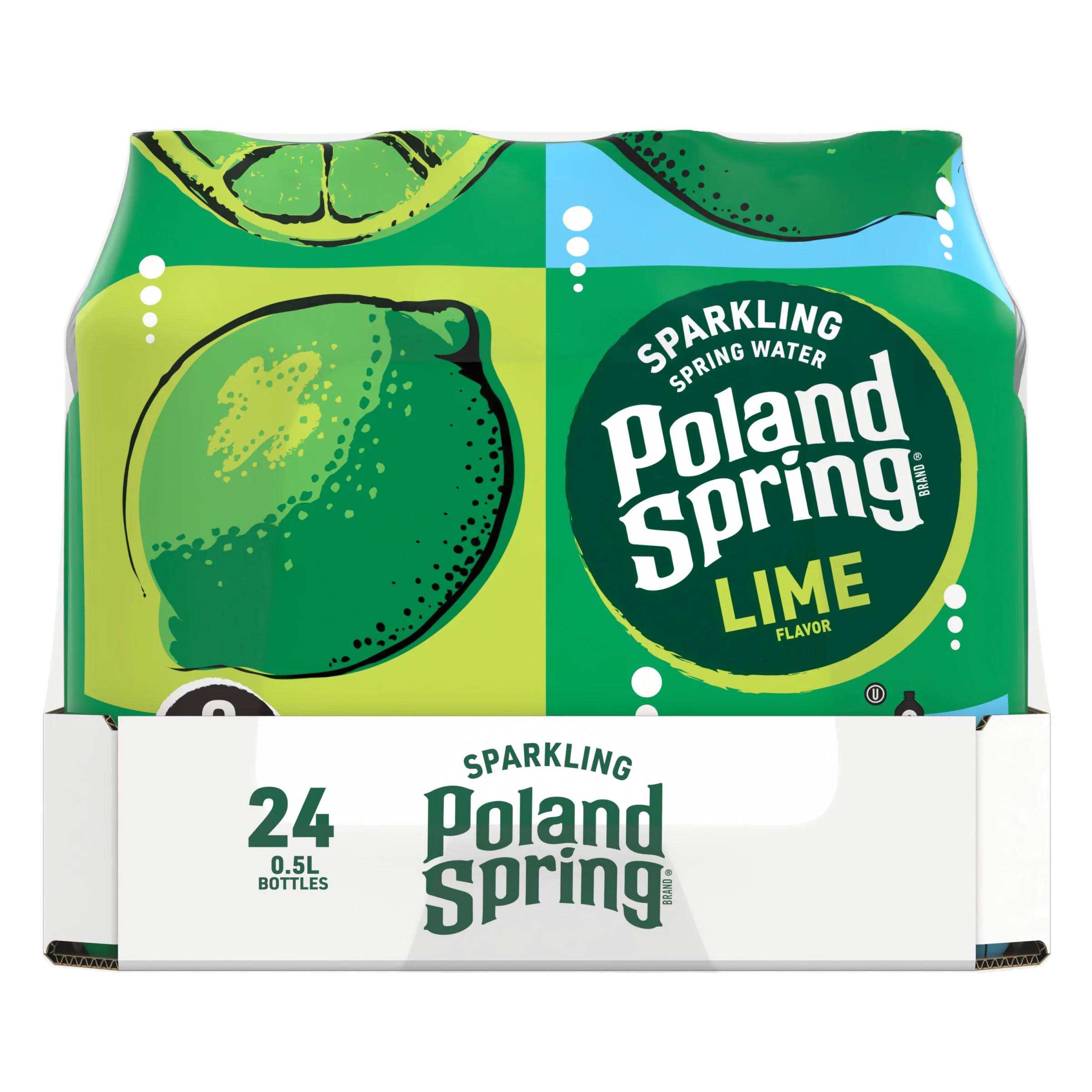 Poland Spring Sparkling Water, Zesty Lime, 16.9 oz. Bottles (24 Count)
