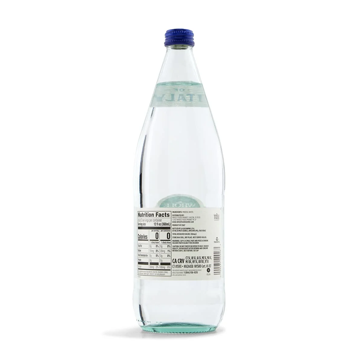 Whole Foods Market, Italian Still Mineral Water, 33.8 Fl Oz - Pack Of 6