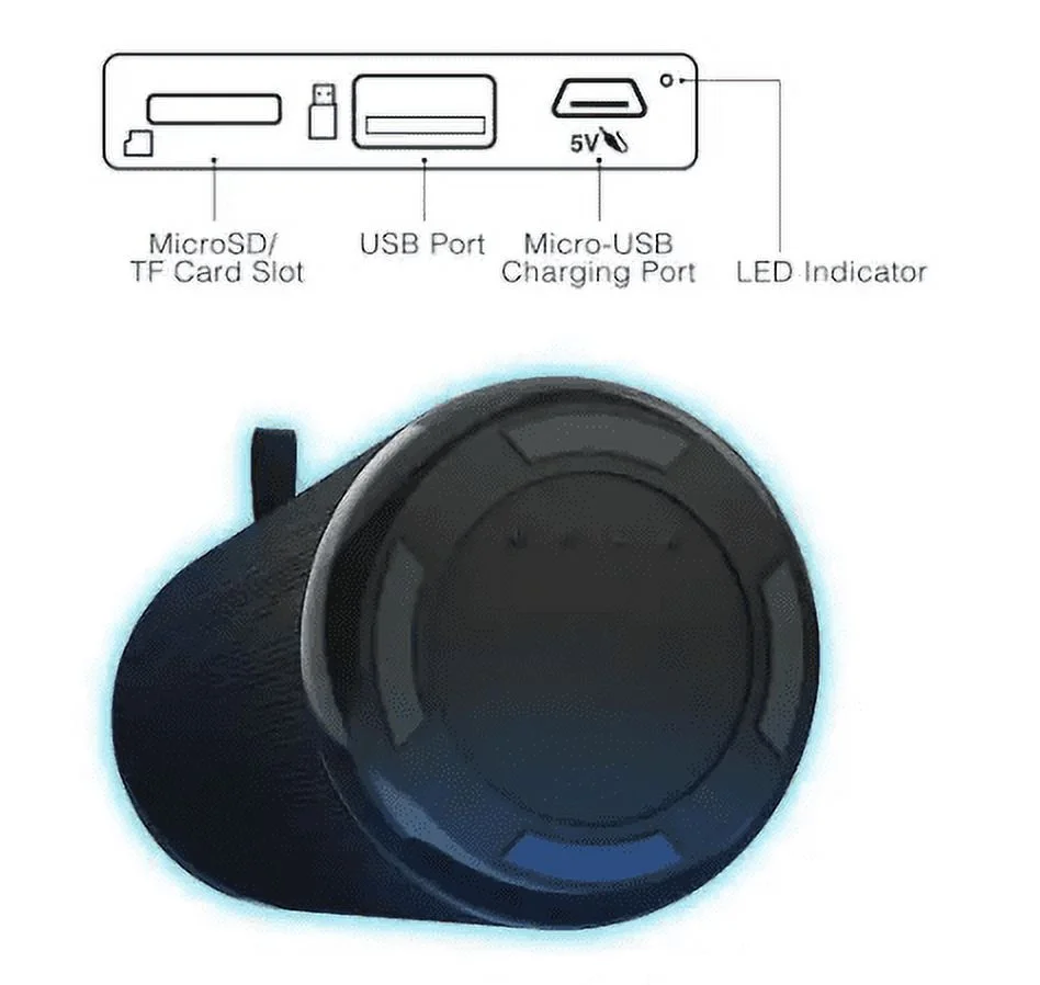 Tzumi Aquaboost Boom Black Wireless Bluetooth Speaker Water Resistant 4 hrs