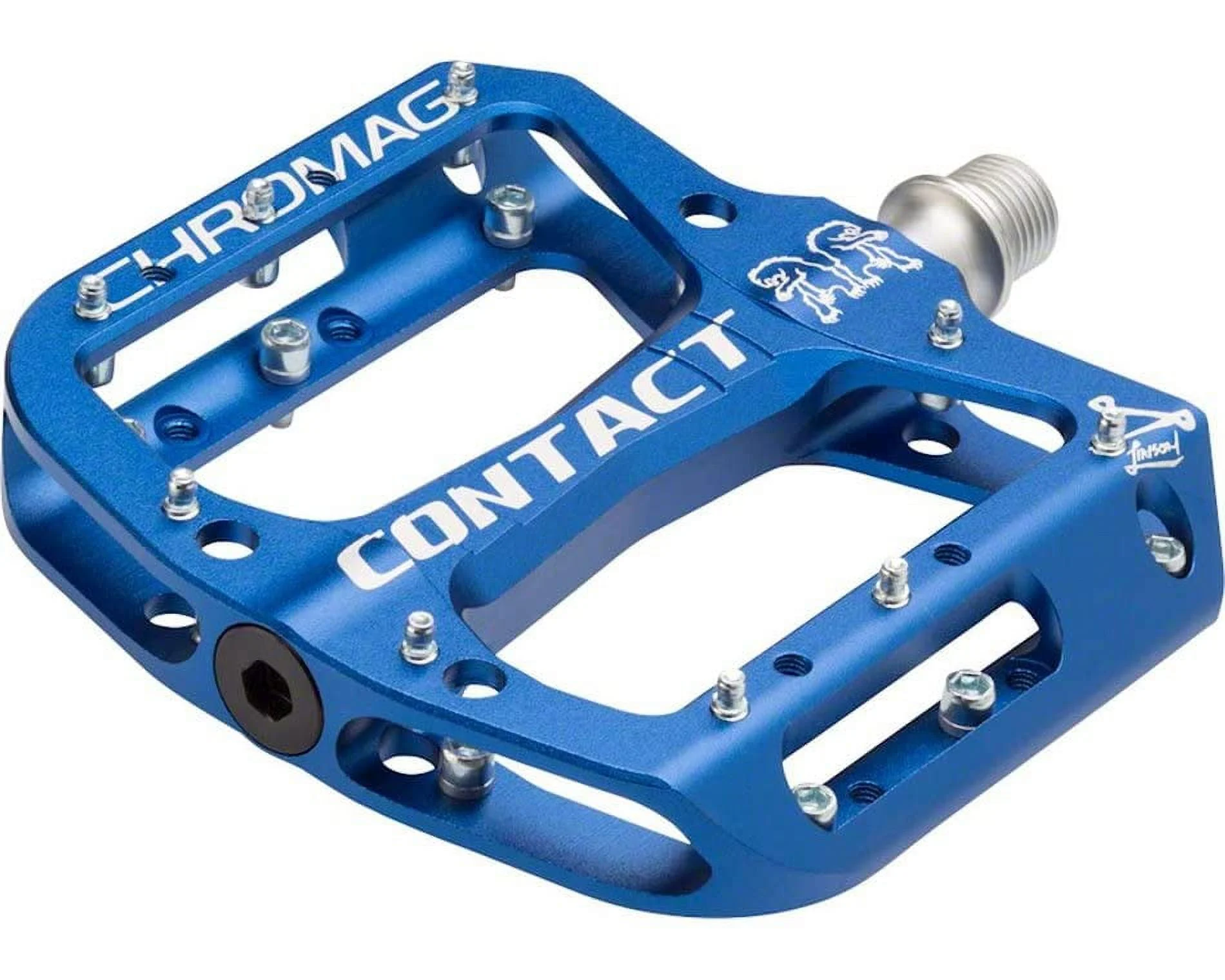 Chromag Contact Aluminum Body Platform Downhill Bike Pedal (Blue, 110x105mm)