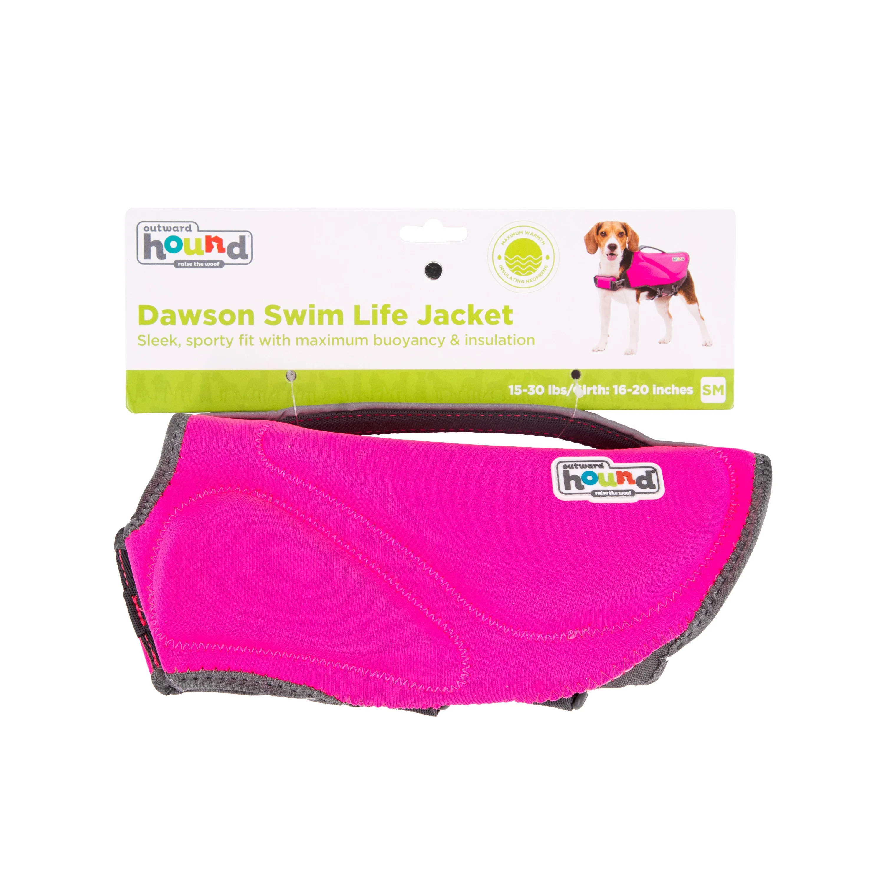 Outward Hound Dawson Swim Dog Life Jacket, Pink, Small