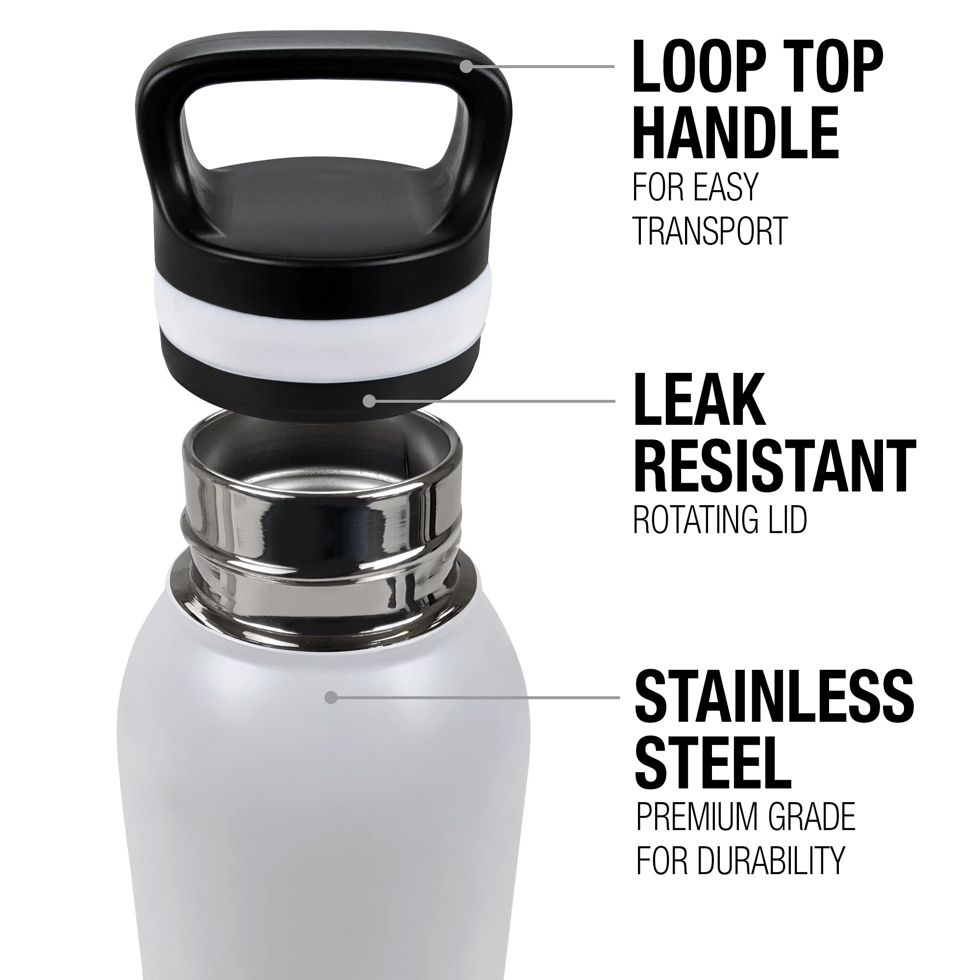 Betty Boop Official Yellow Flowers 24 oz Insulated Canteen Water Bottle, Leak Resistant, Vacuum Insulated Stainless Steel with Loop Cap