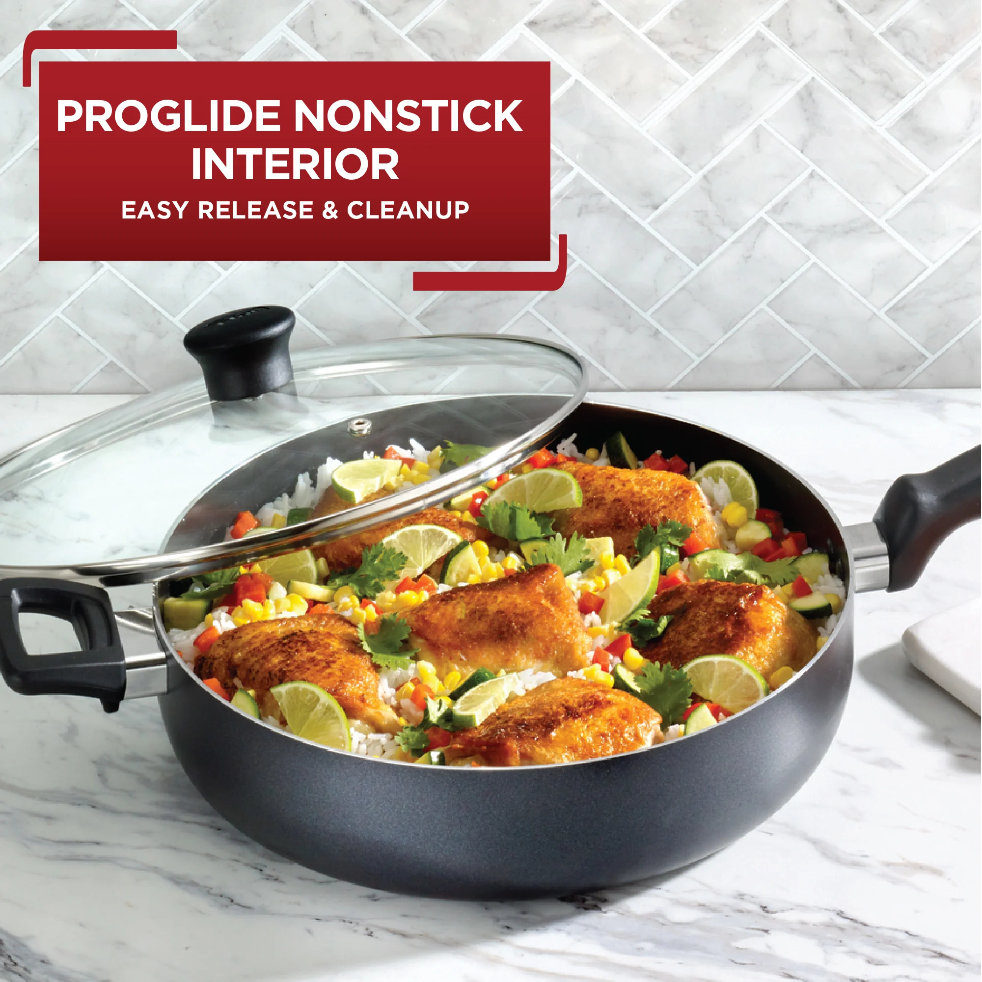 T-fal Kitchen Solutions Nonstick 5Qt. Jumbo Cooker, Black