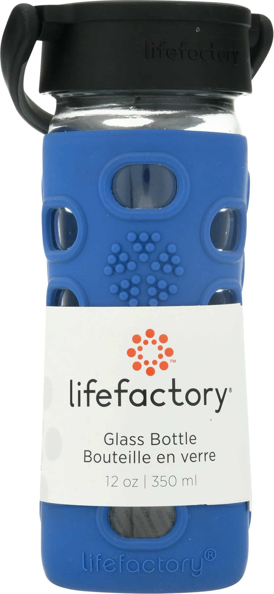 Lifefactory - Glass Water Bottle with Classic Cap and Silicone Sleeve Core 2.0 Cobalt Blue - 12 fl. oz.