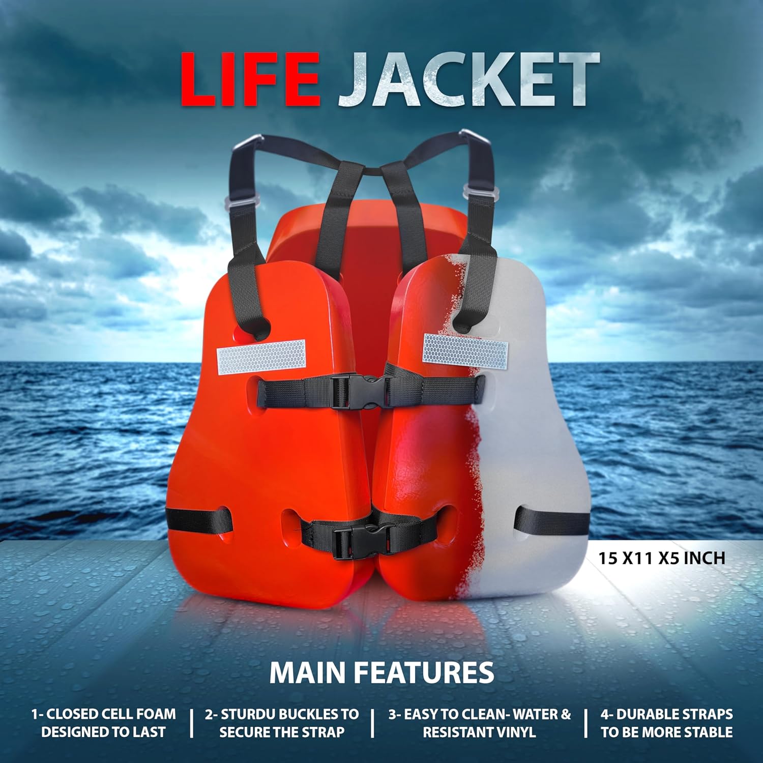 ASA TECHMED Life Jacket - Water Sport Safety Vest, Adult Small
