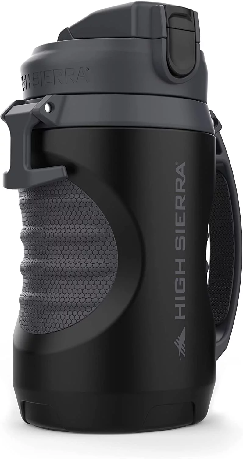 High Sierra, [BPA FREE 64 OZ Insulated Water Jug, [Silicone Spout  NO MORE TEETH BUMPS] Built-in Fence Anchor, Keeps Iced Water Cold for Hours, EXTRA LARGE Sports Bottle with 1.89L Capacity