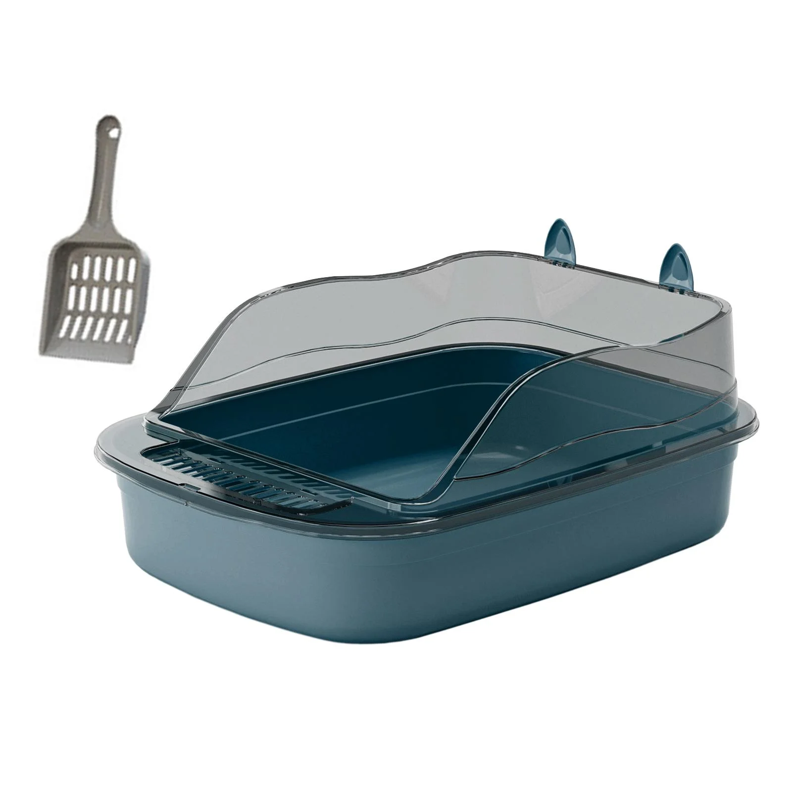 DOLITY Cat 50x34x18cm Cartoon Appearance Cat Sandbox Kitten Potty Toilet blue