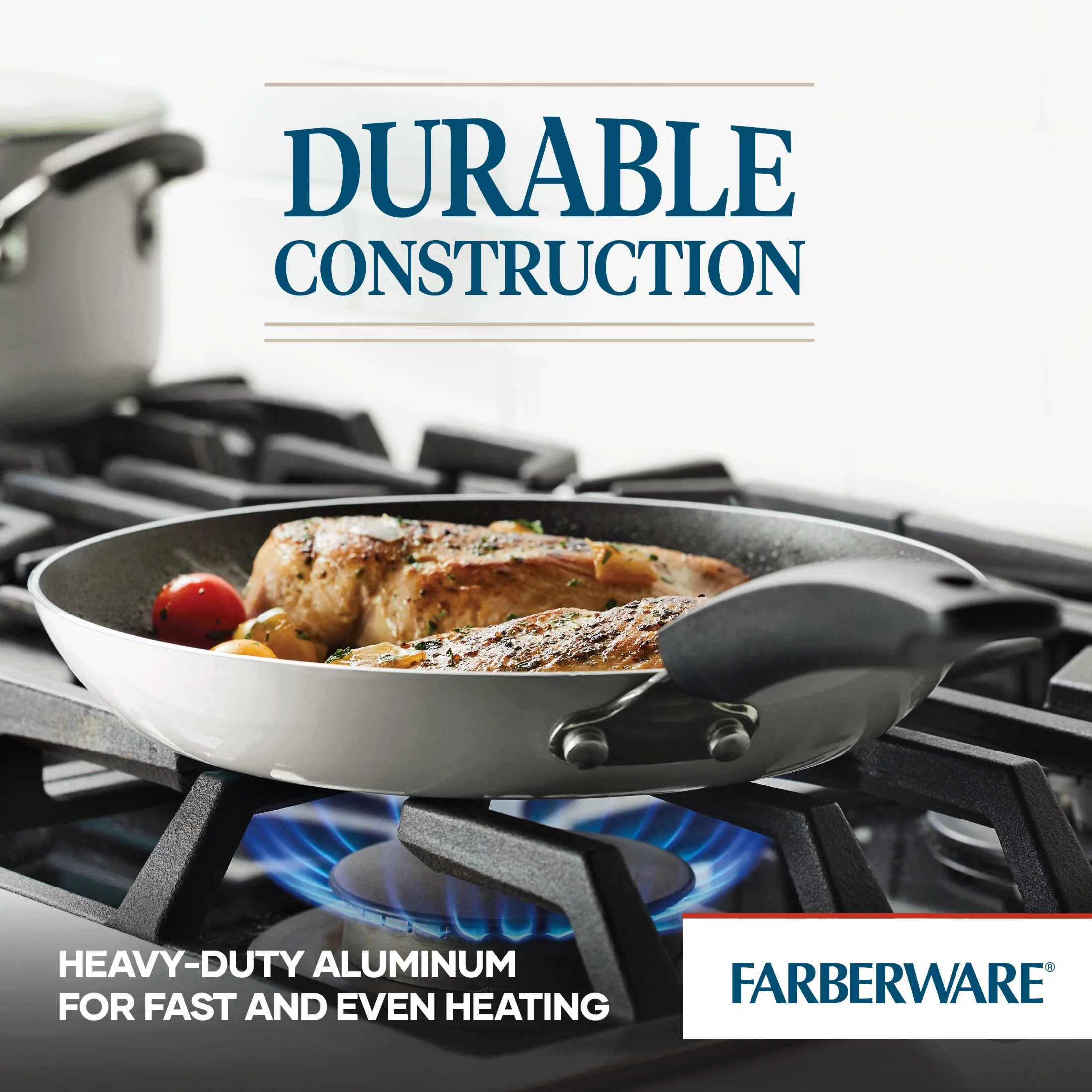 Farberware Easy Clean 11 Piece Aluminum Nonstick Cookware Pots and Pans Set, Silver