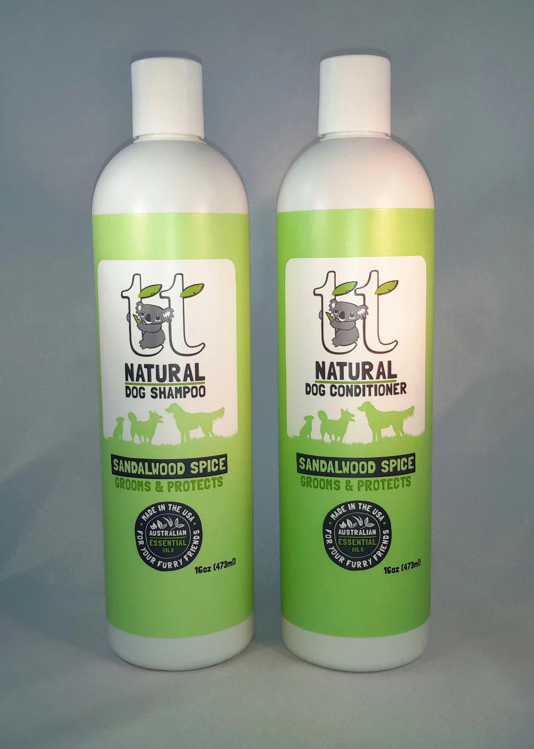sandalwood spice natural dog shampoo and conditioner 16 ounce bundle