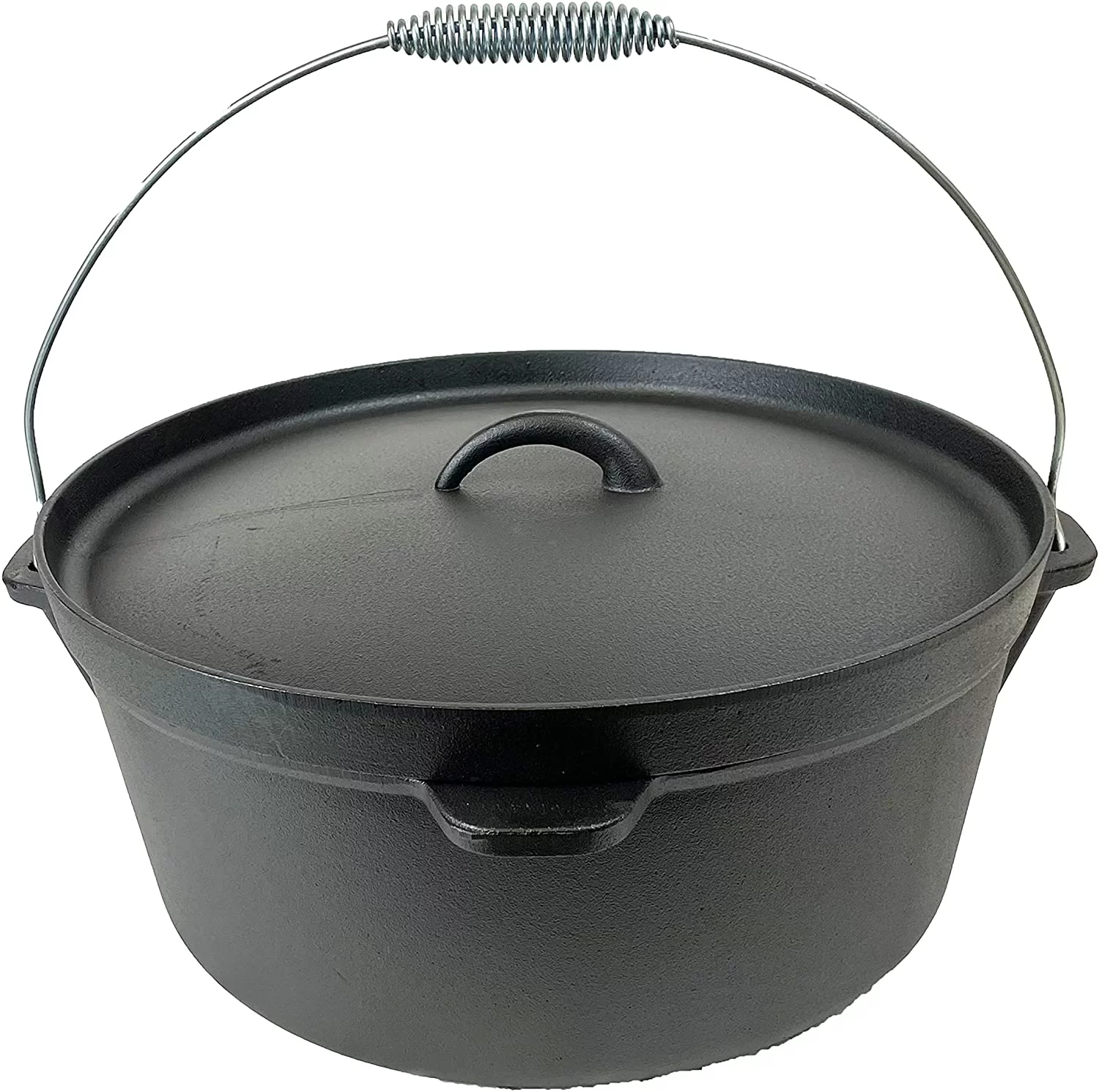 CUISILAND 12QT Pre-Seasoned Lip Lid Cast Iron Dutch Oven with Lid