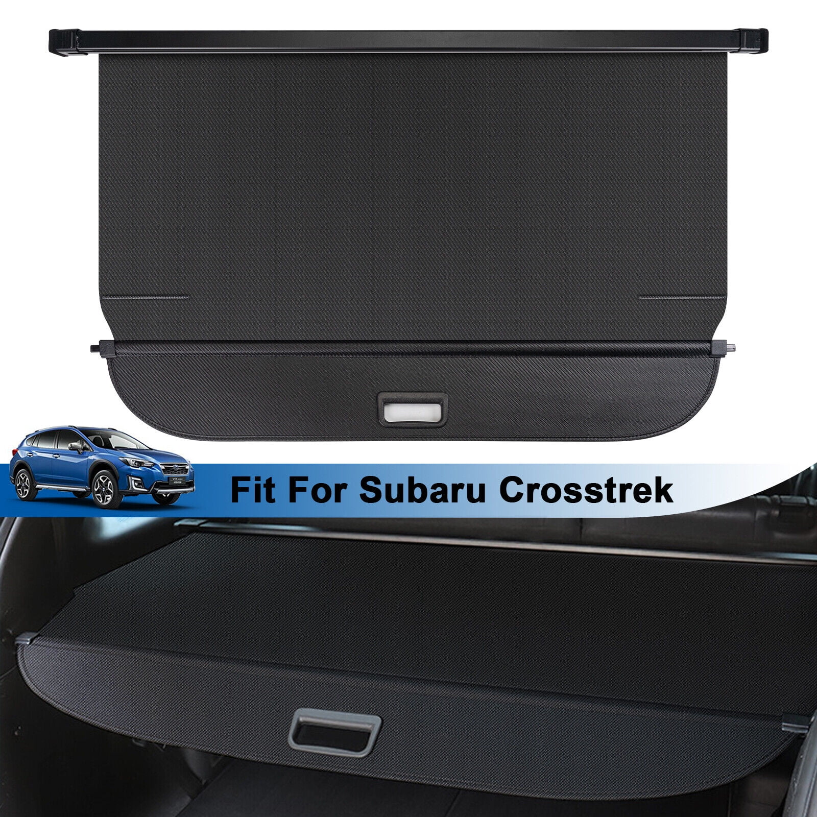 For Subaru Crosstrek 2024 Retractable Cargo Cover Rear Trunk Car Security Shade Privacy Luggage Cover Carbon Fiber Look