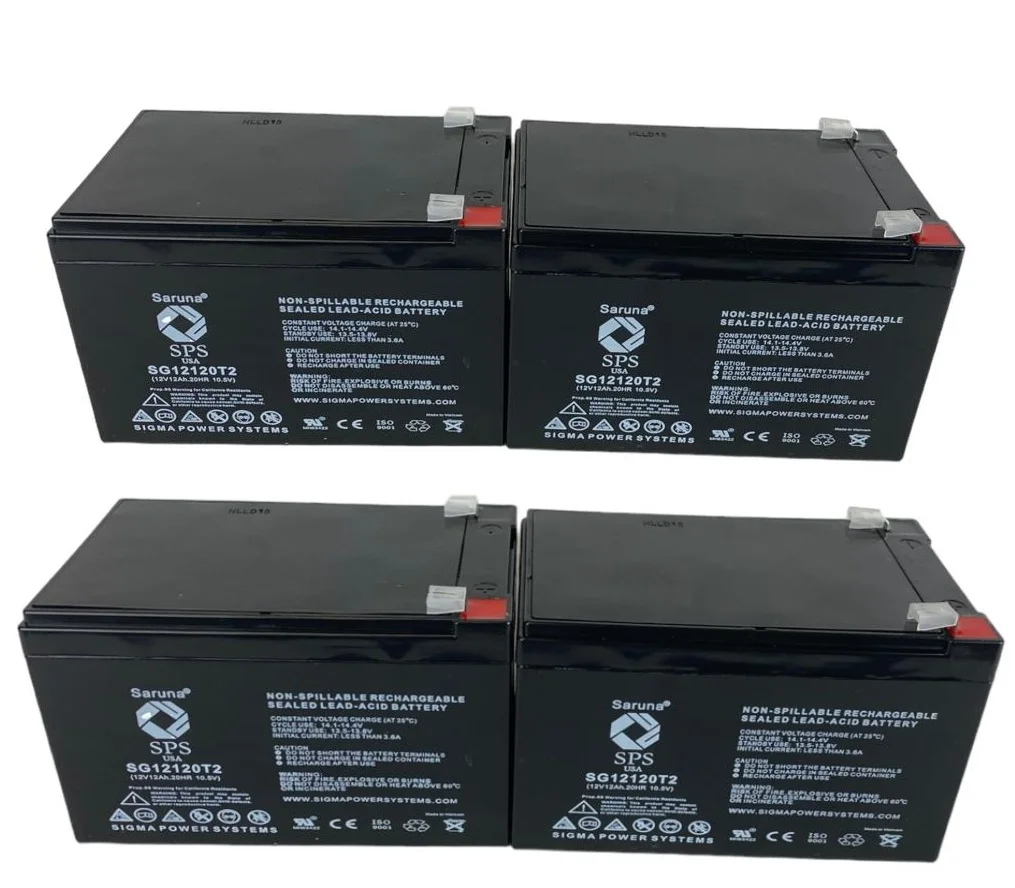 SPS Brand 12V 12Ah Replacement Battery (SG12120T2) for Electra Scoot N Go 88700 Scooter Bike (4 Pack)