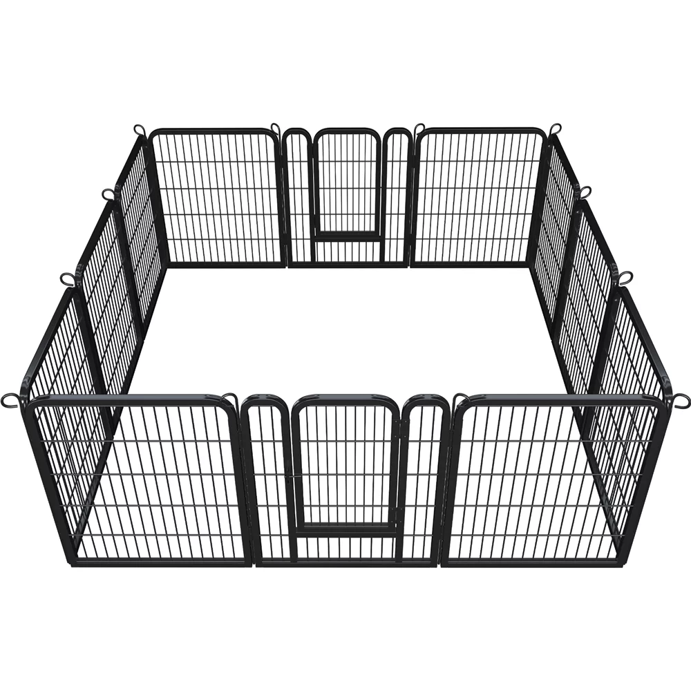 Yaheetech 31.5''H 12 Panels Dog Playpen, Black
