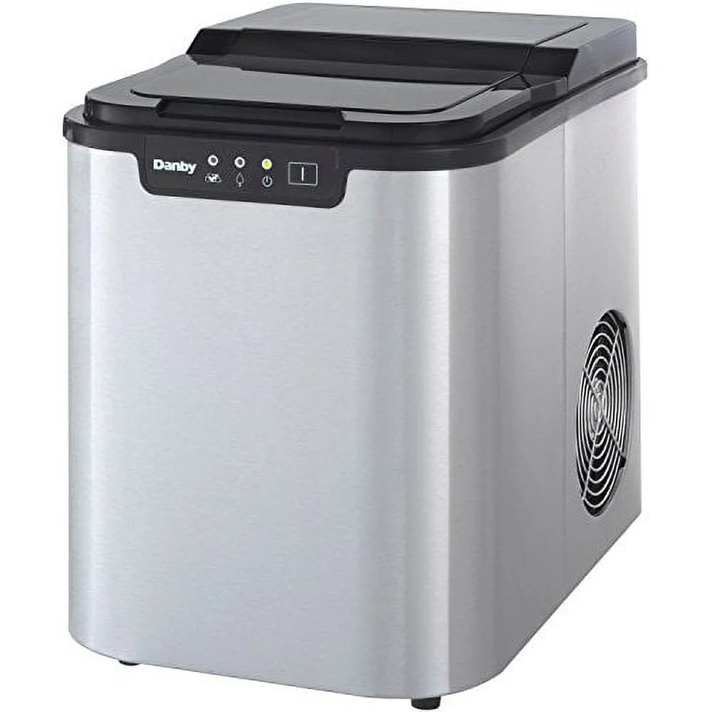 Danby DIM2500SSDB Portable Ice Maker, Countertop Ice Machine Makes 25 lbs of Ice A Day,LED Controls & Self-Clean Mode