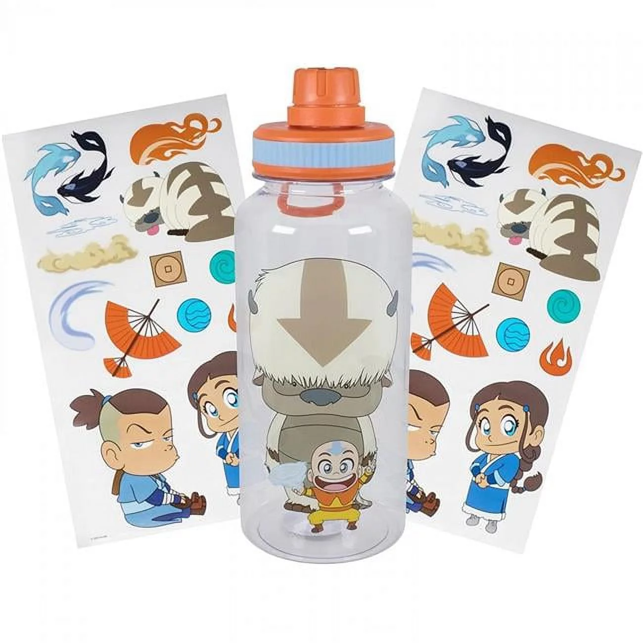 Anime & Manga 825656 32 oz Avatar - The Last Airbender Chibi Icons Water Bottle with Stickers