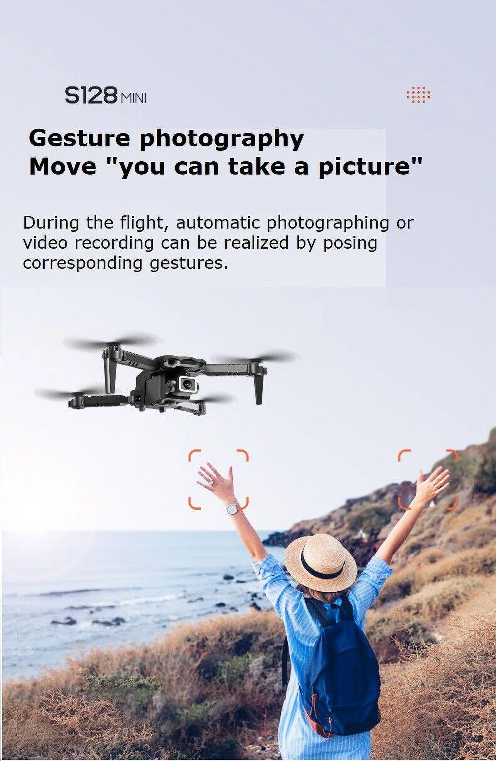 Jahy2Tech Mini Foldable RC Camera Drone Quadcopter, HD Dual Camera Toy Gift, 2 Batteries, Easy Flight