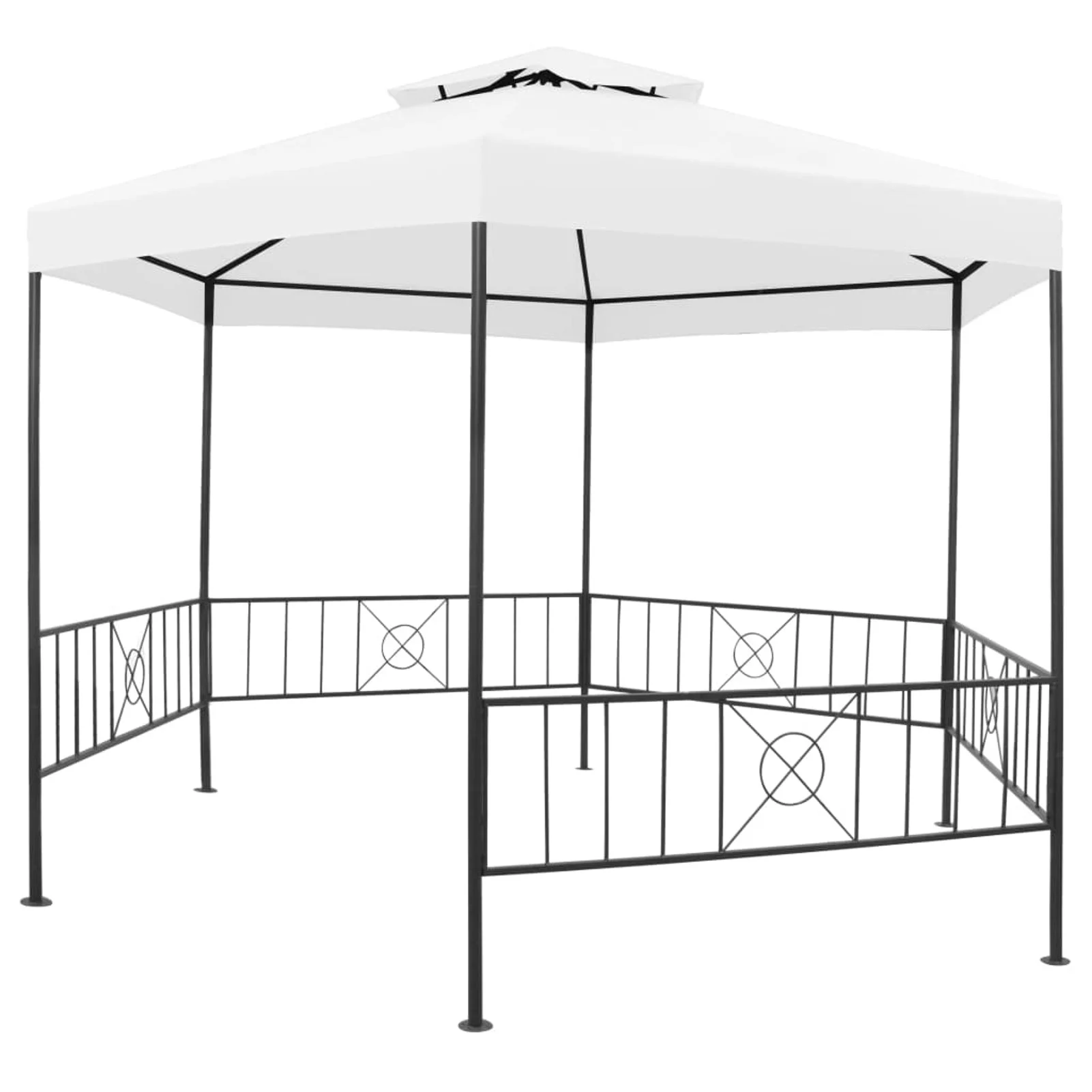 Anself Party Tent Outdoor Gazebo Steel Frame Sunshade Shelter Canopy White for Backyard, Yard, Wedding, BBQ, Camping, Festival, Shows 127.2 x 108.3 x 104.3 Inches (L x W x H)