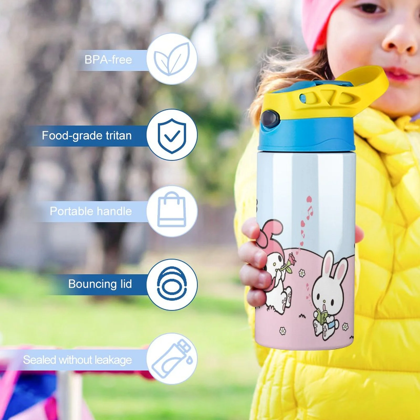 My Melody Brother Children's Water Bottle Vacuum Insulated Stainless Steel Cup With Straw Toddler Thermoses