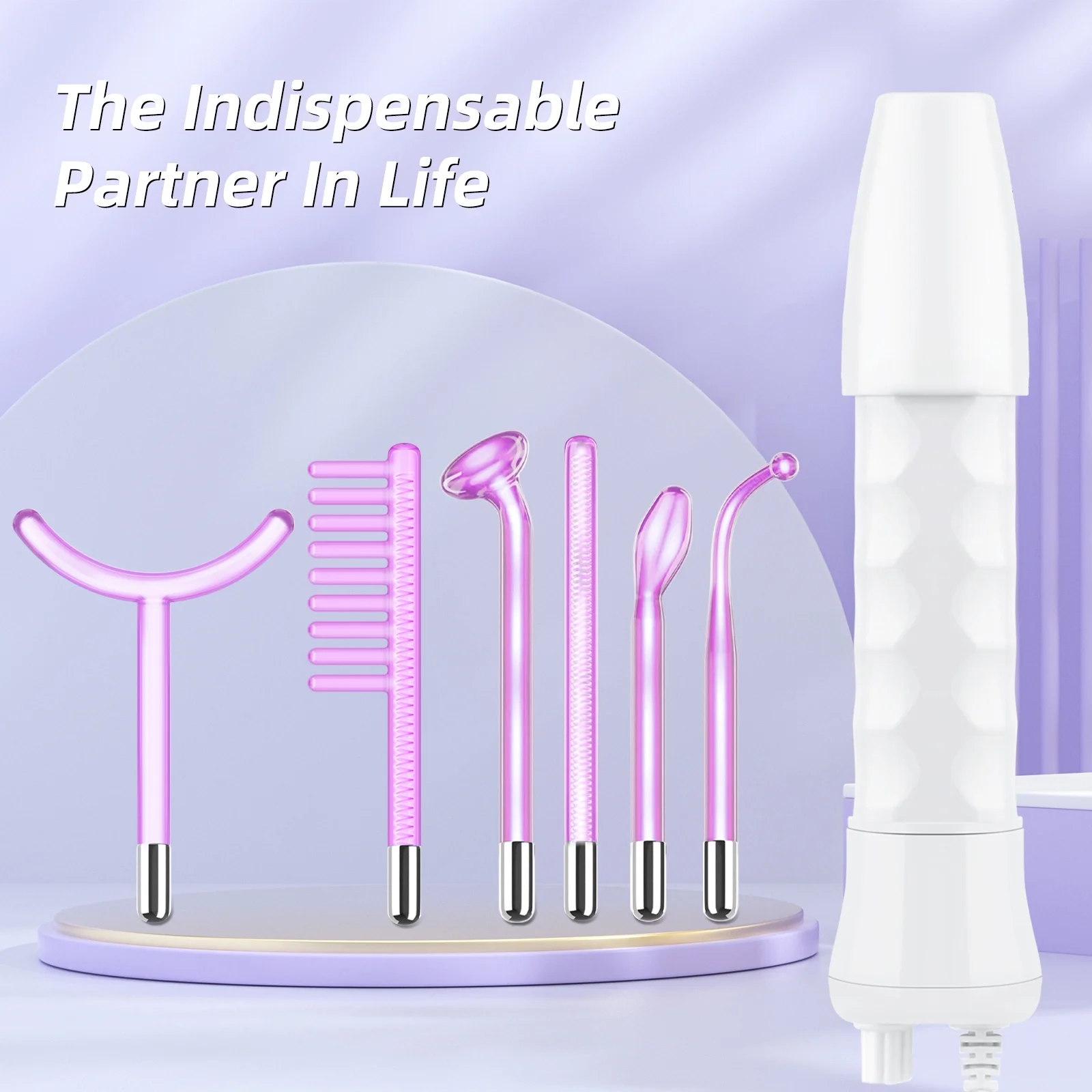 Jahy2Tech Handheld High-Frequency Facial Wand 6 in 1 Portable Portable High-Frequency Skin Machine with 6 Pcs Tubes