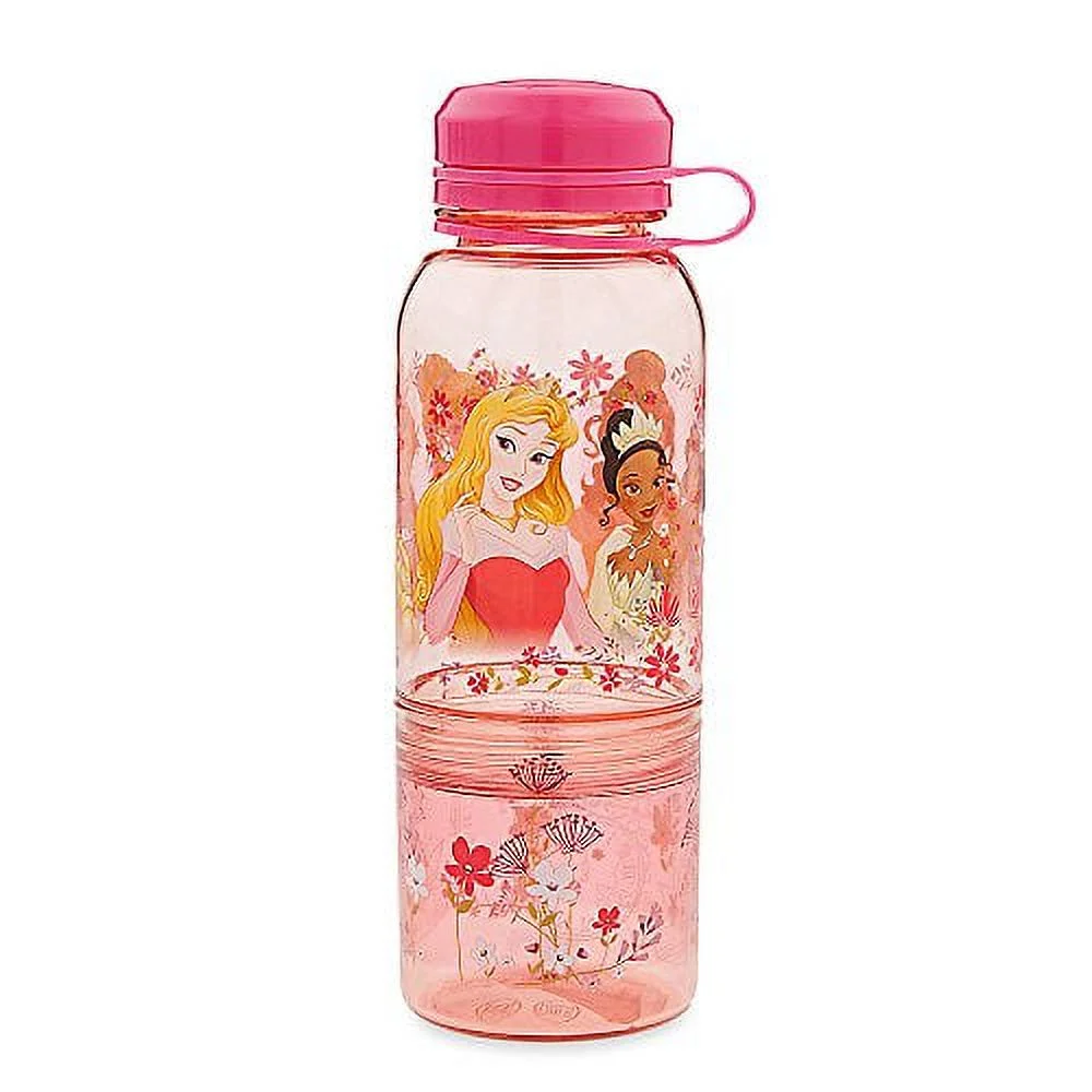Disney Store Princess Plastic Snack Drink Water Bottle New 2016