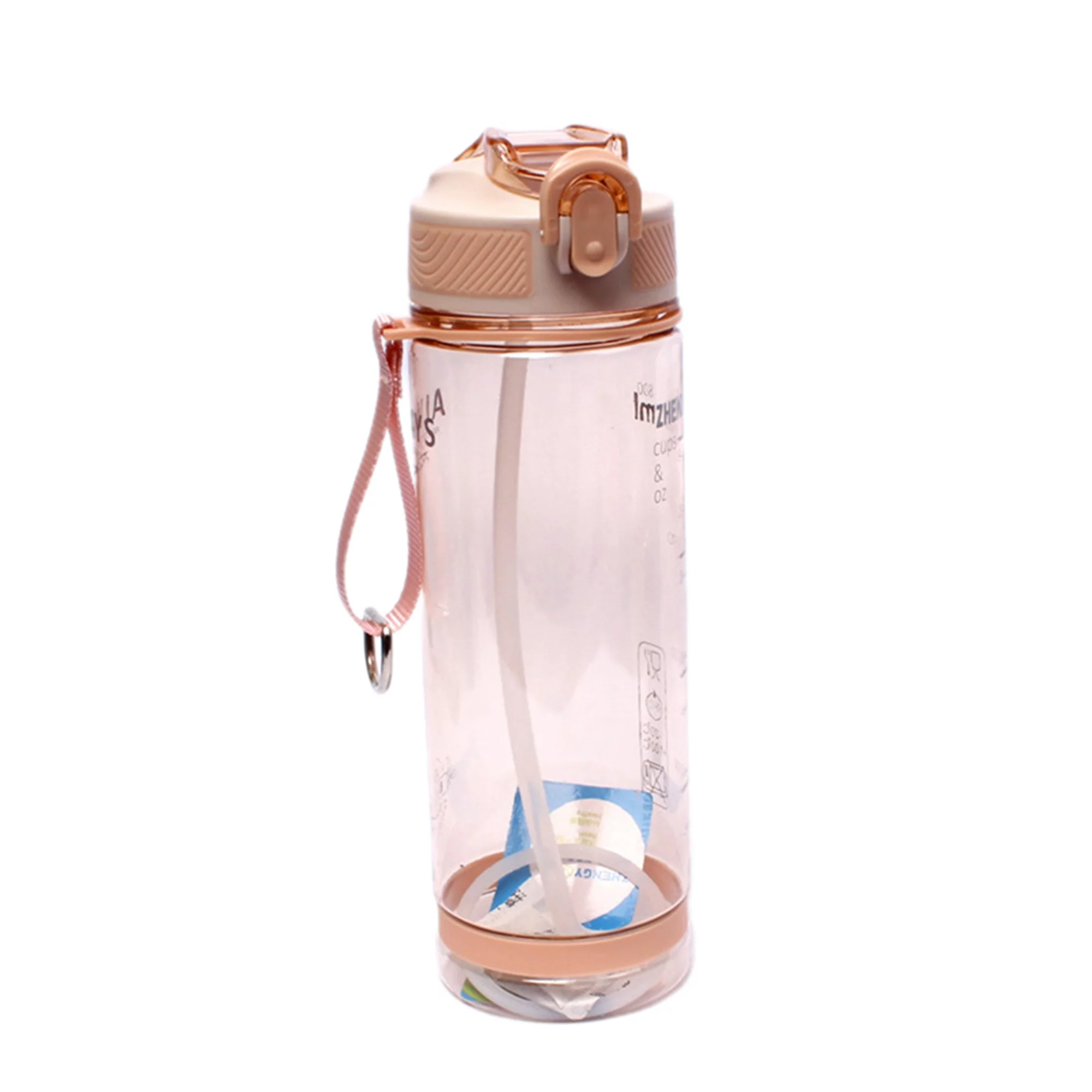 One opening Large-capacity Sports Water Bottle Straw Cup Duckbill Cup Adult Plastic Portable Fitness Water Bottle