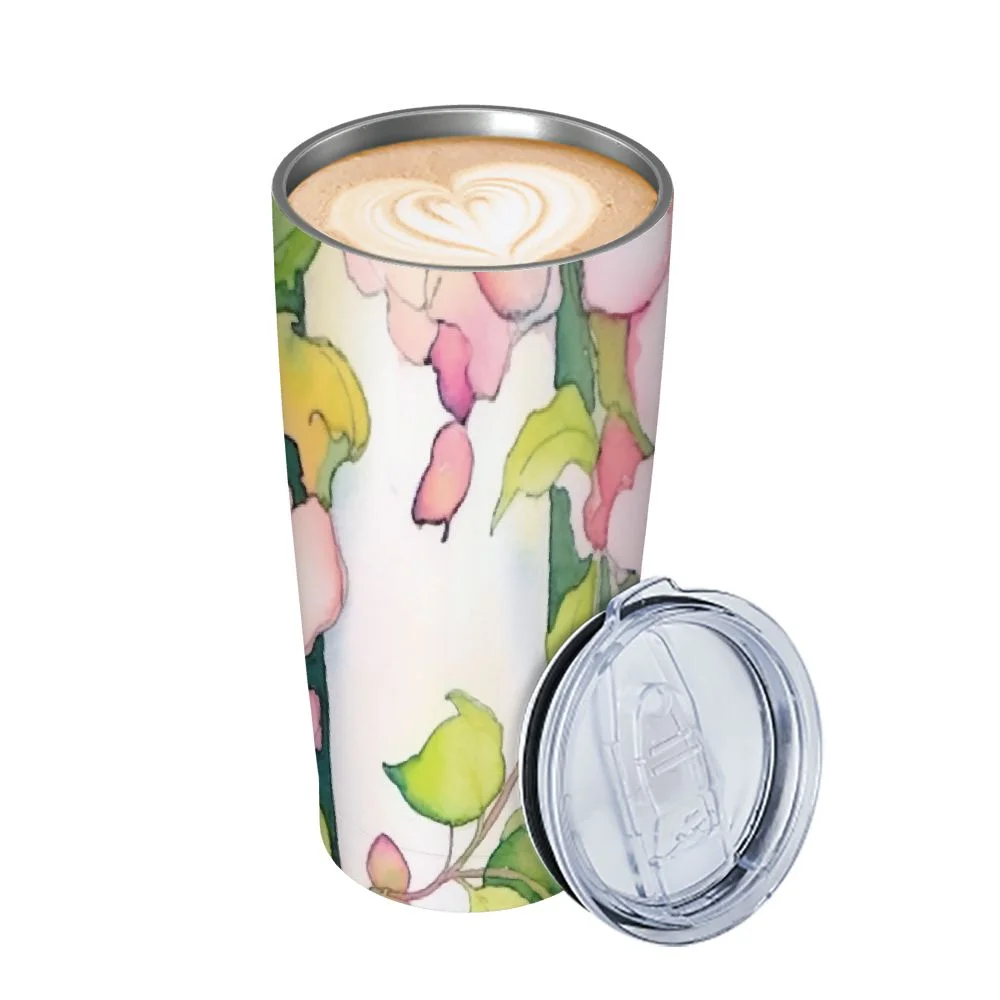 GOSMITH Watercolor Apple Flower Floral Water Bottle with Straw Lid Vacuum Insulated Stainless Steel Thermo Flask Water Bottle