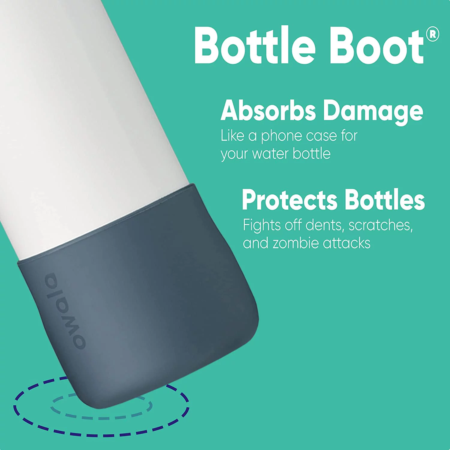 Trove 24 oz Gray Silicone Water Bottle Boot - Pack of 15