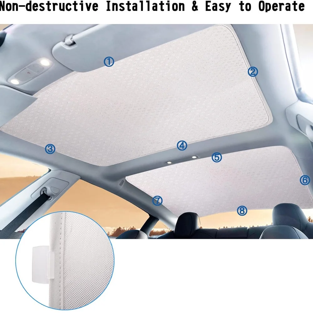 axGear Roof Sunshade for Tesla Model 3 Upgraded Glass Roof UV Reflection Cover
