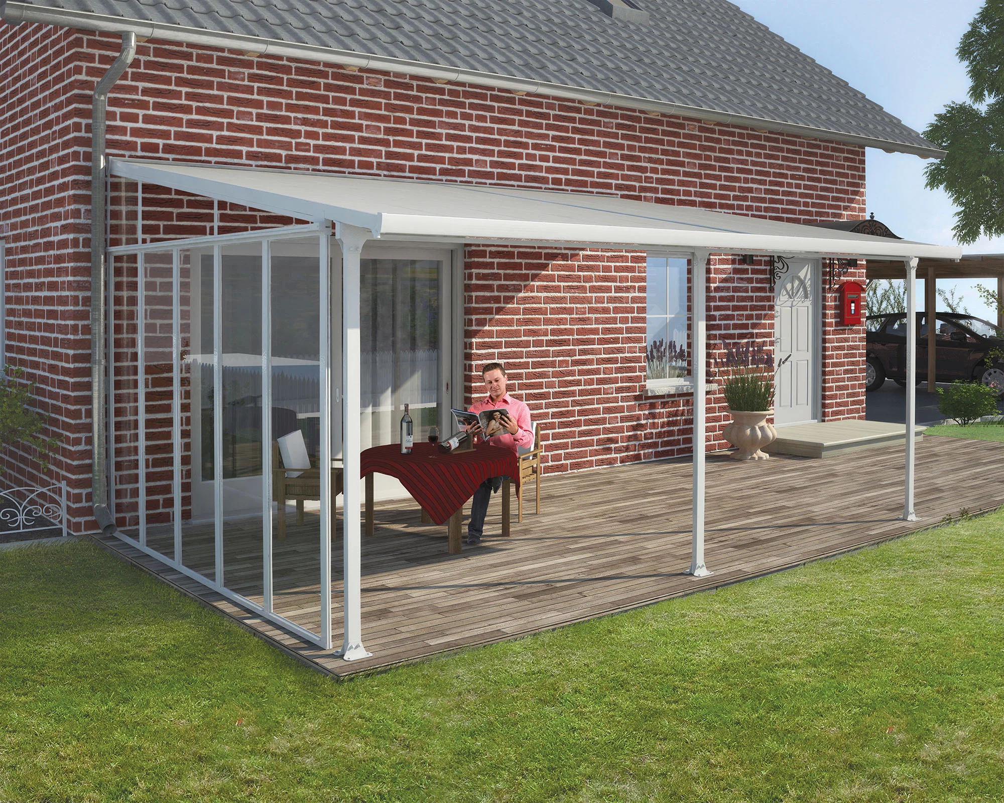 Palram - Canopia Feria Patio Cover Sidewall Kit 13' - White