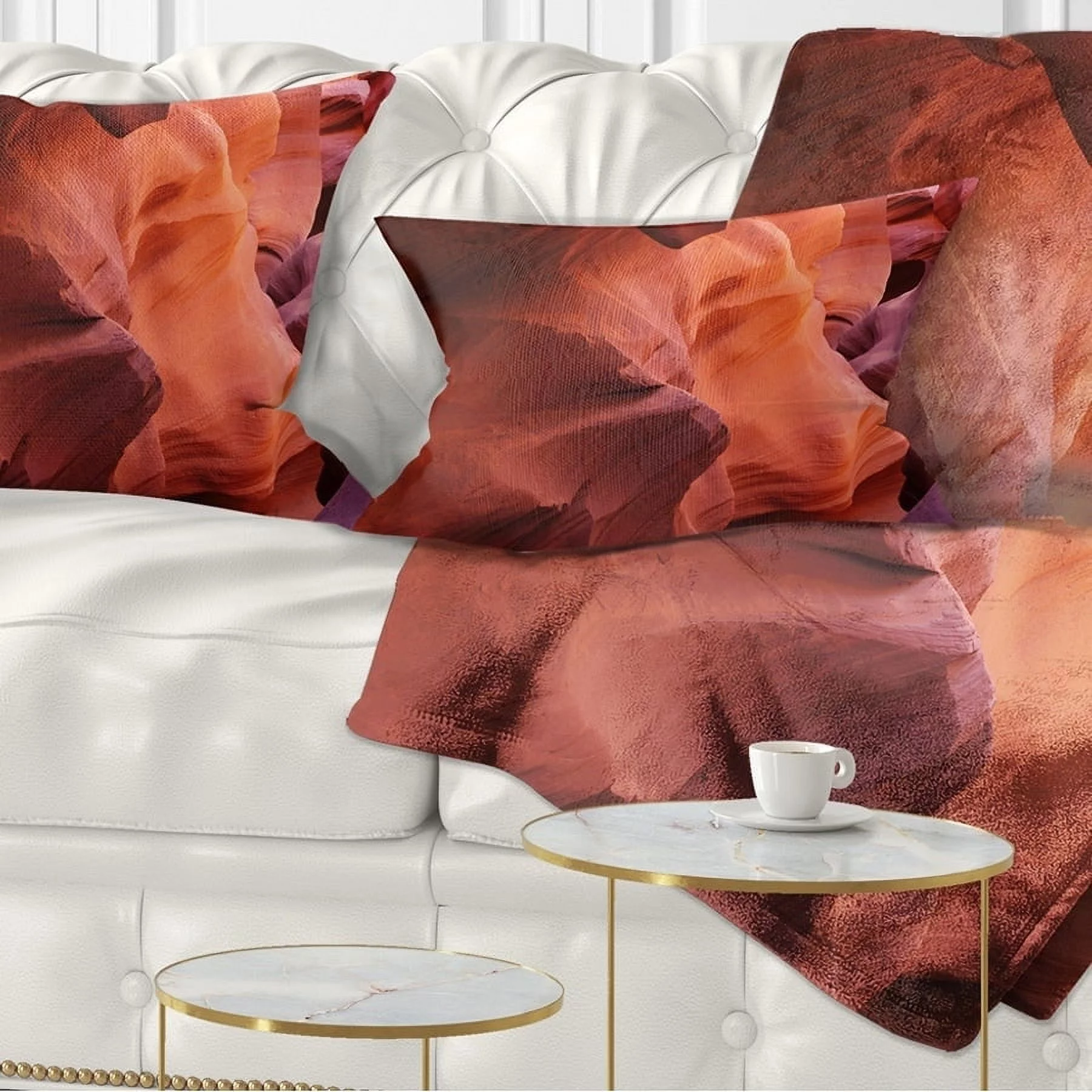 DESIGN ART Designart 'Antelope Canyon Magical Shades' Landscape Photography Throw Pillow 16 in. x 16 in. Small