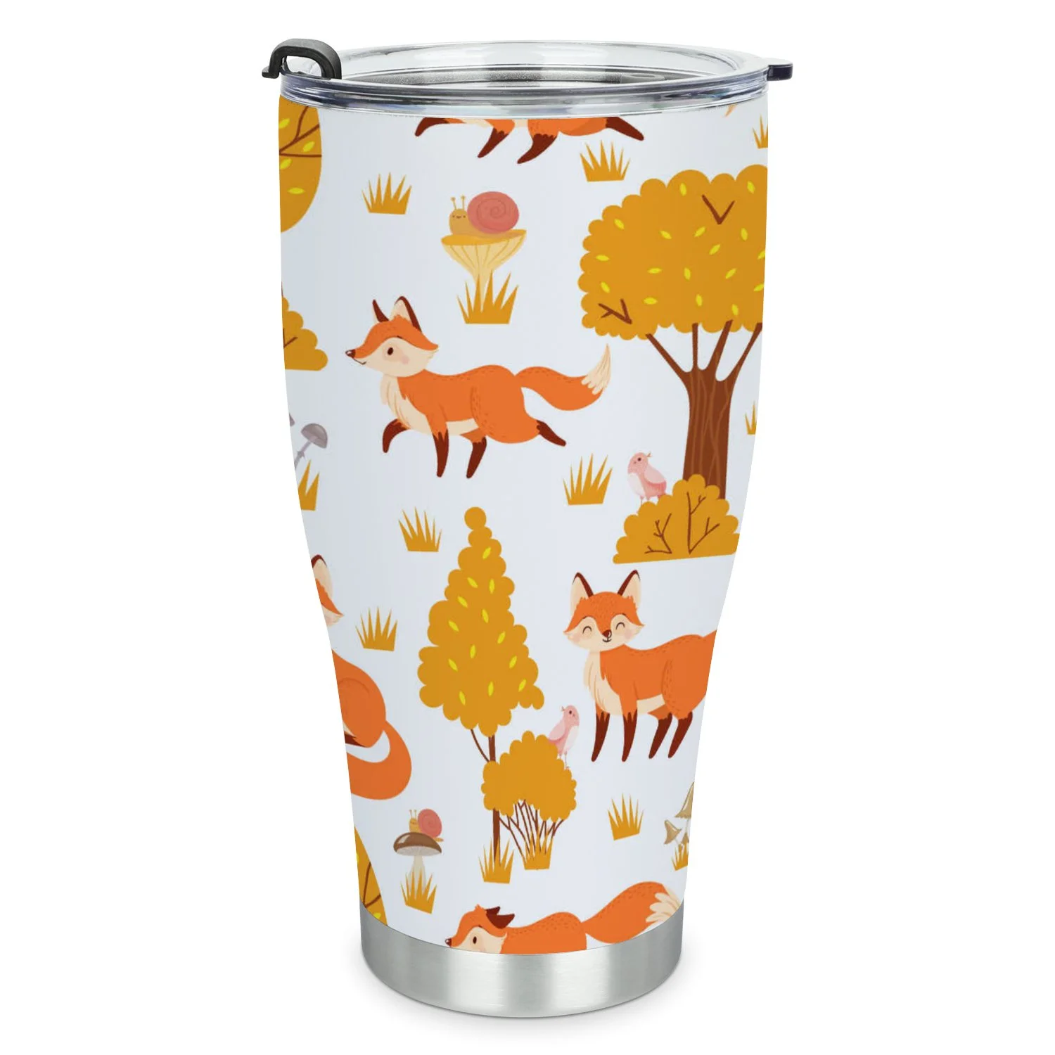 Hidove Stainless Steel Tumbler, Fox 30oz Leak Proof & Stainless Steel Bottle for Hot & Cold Drinks - Coffee Travel Mug, Water Metal Canteen, Thermal Cup